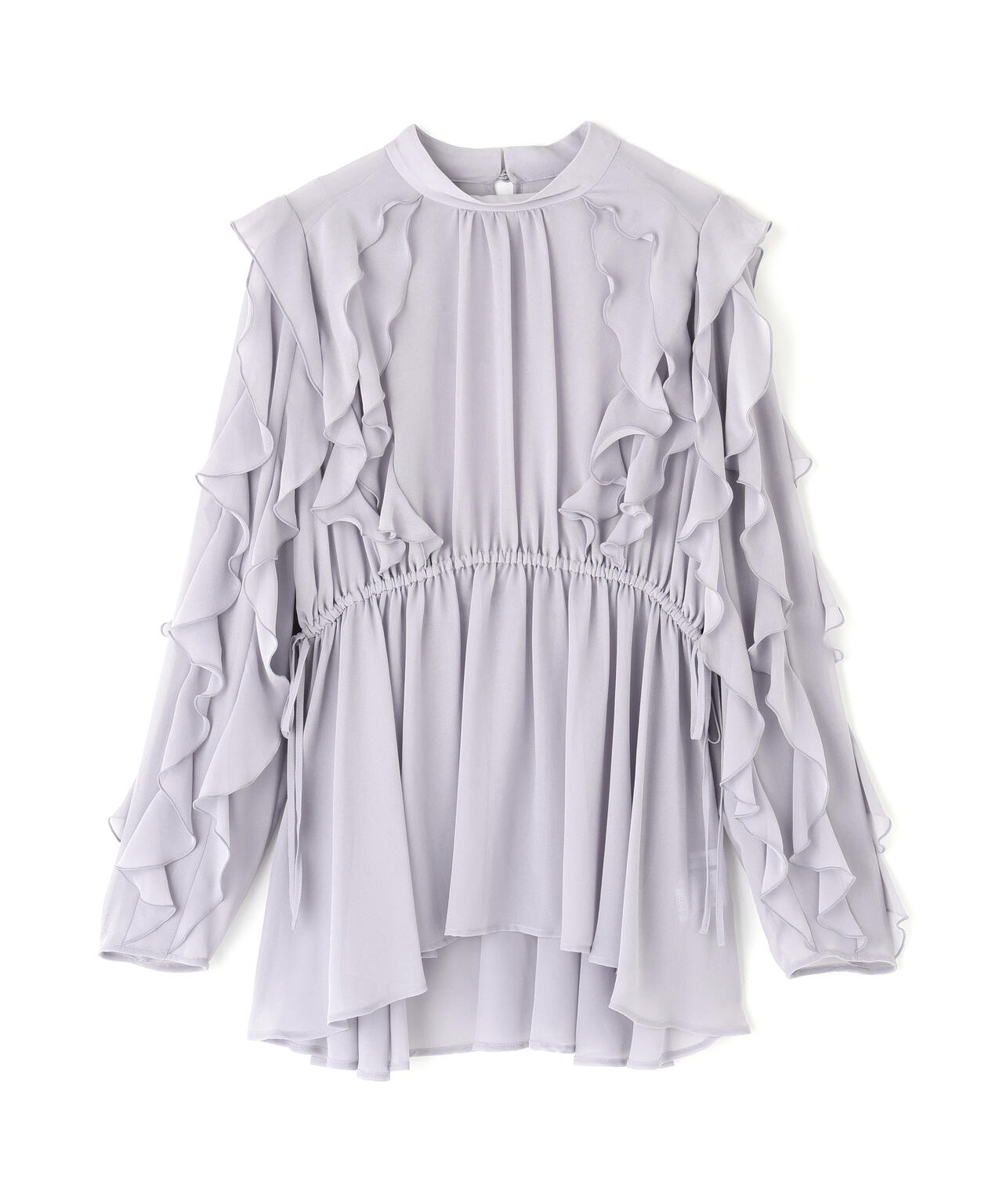 ラッフルスリーブチュニックブラウス