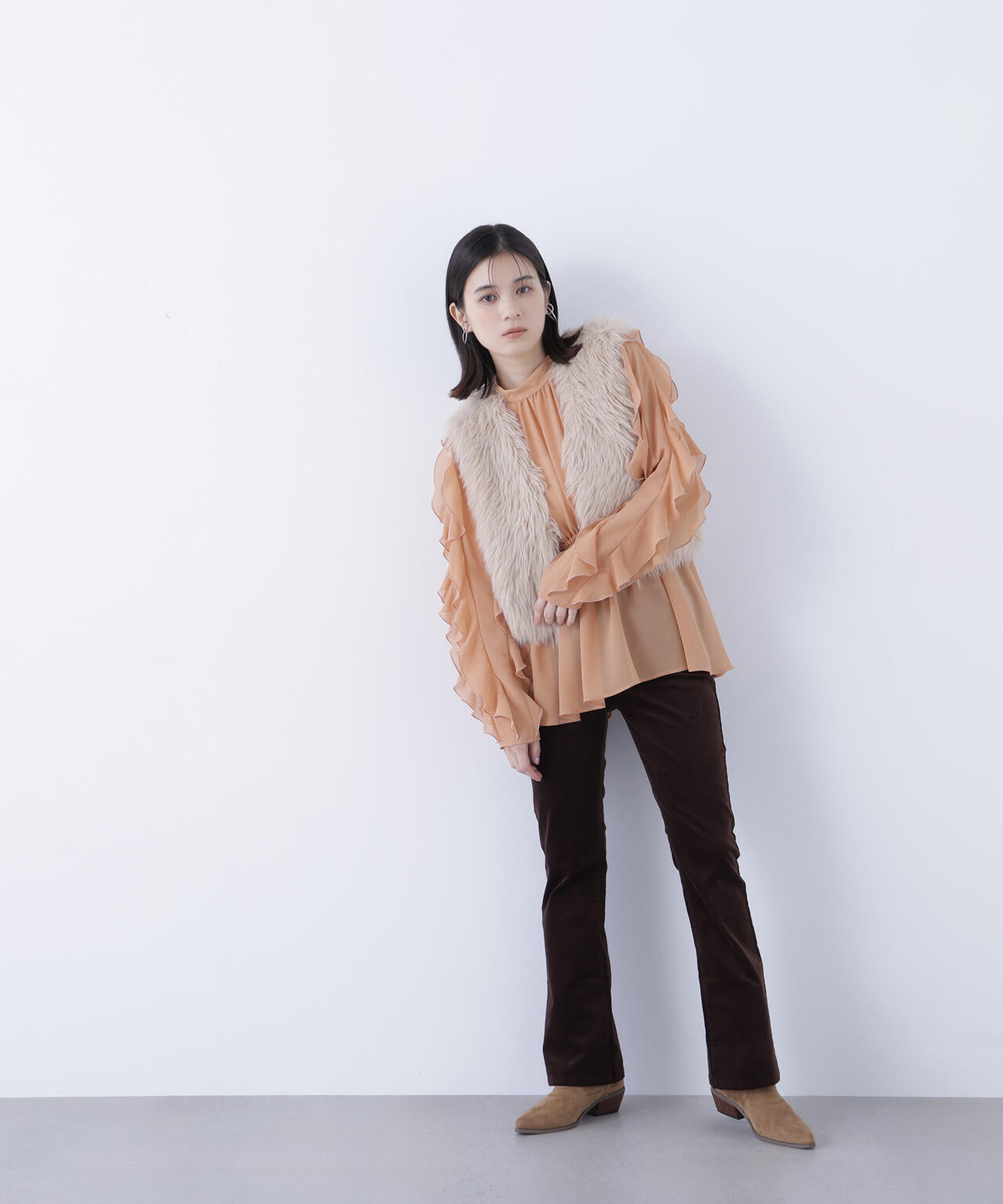 ラッフルスリーブチュニック ラッフルスリーブチュニックブラウス | NATURAL BEAUTY BASIC