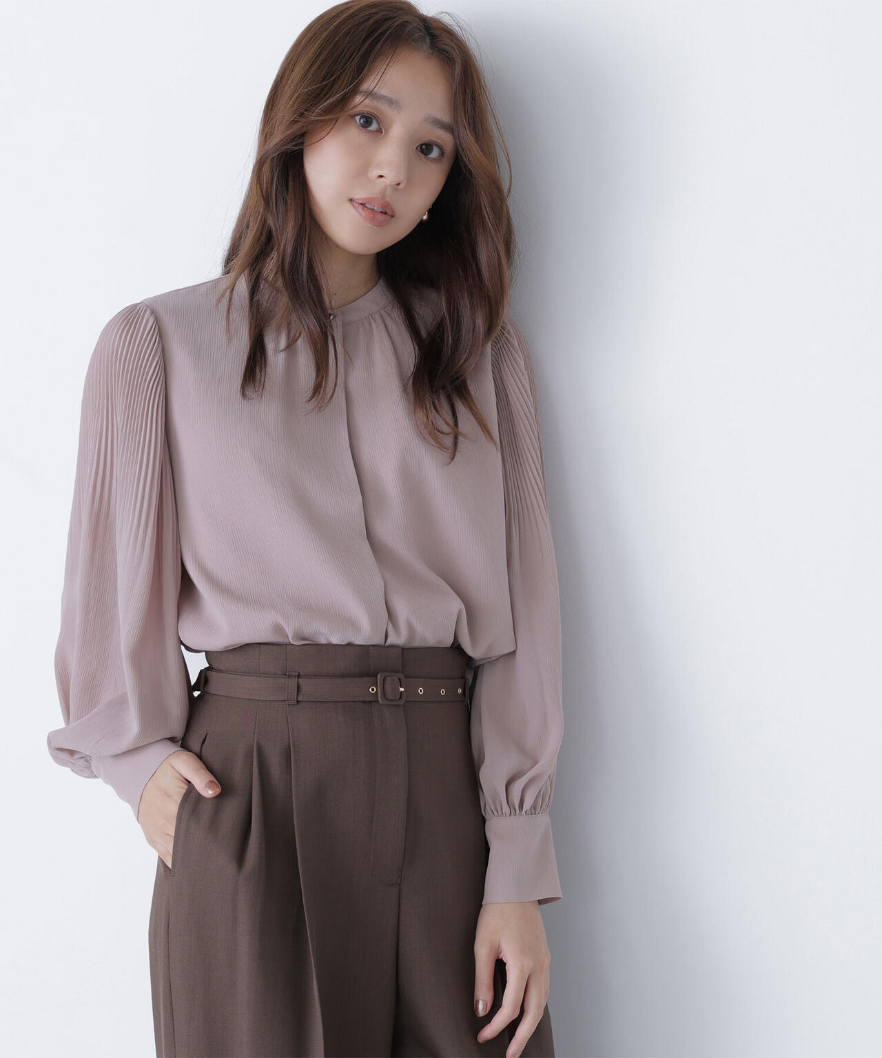 メタルポイント楊柳ブラウス