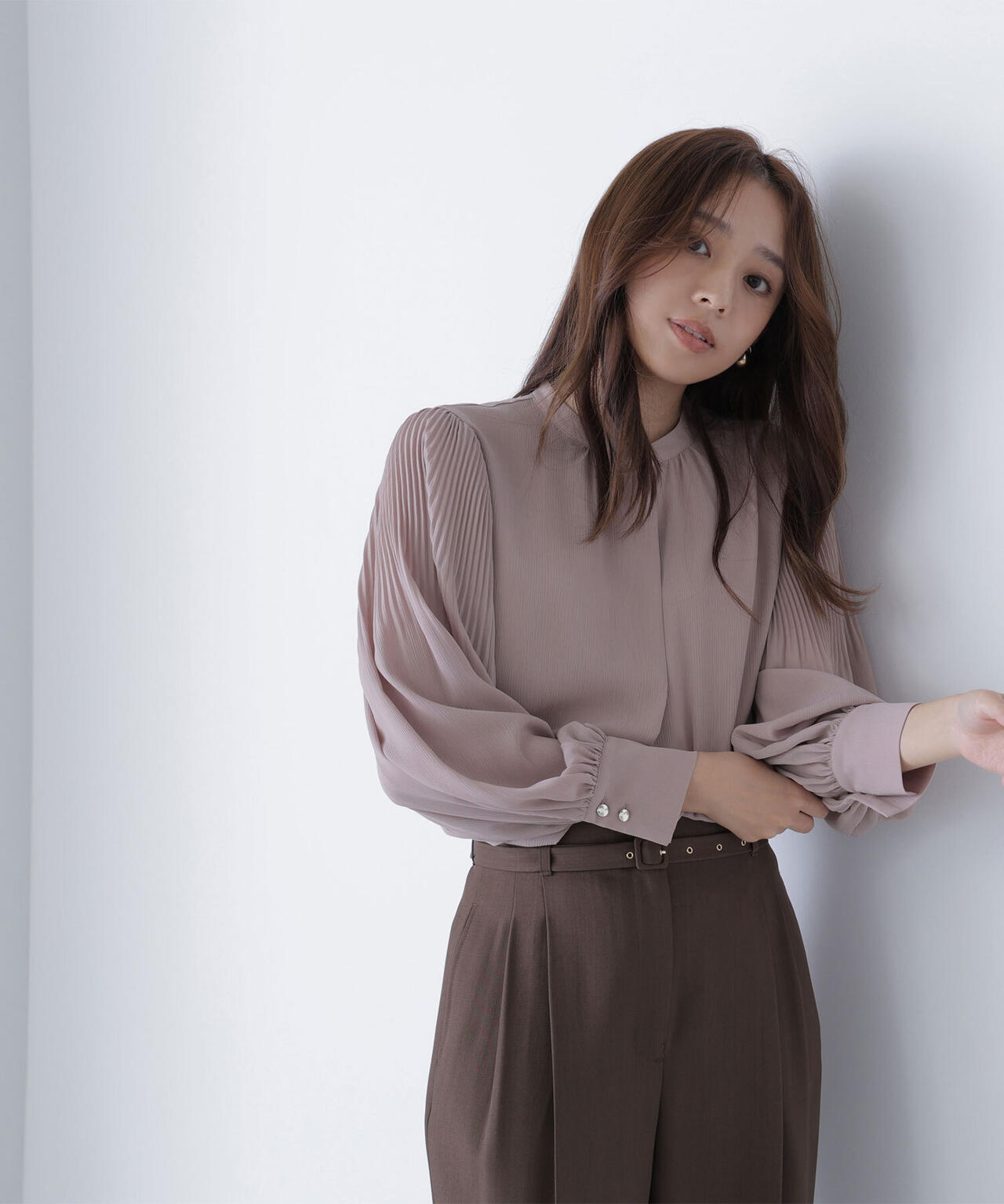 メタルポイント楊柳ブラウス