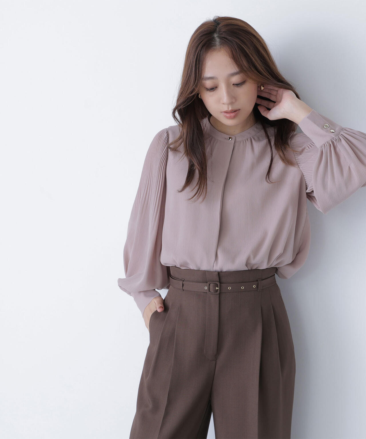 メタルポイント楊柳ブラウス