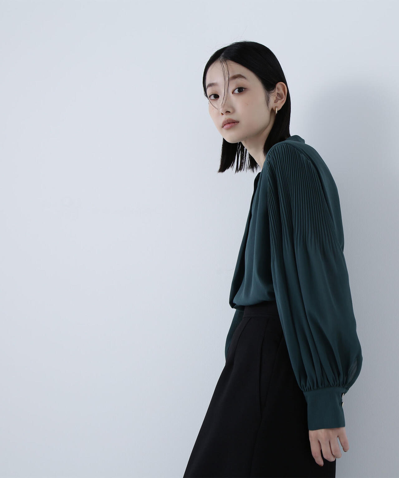 メタルポイント楊柳ブラウス