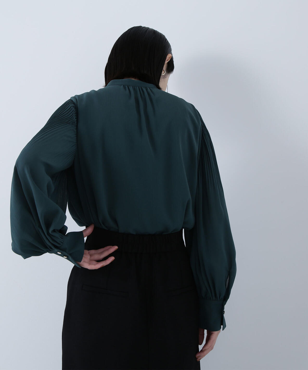 メタルポイント楊柳ブラウス