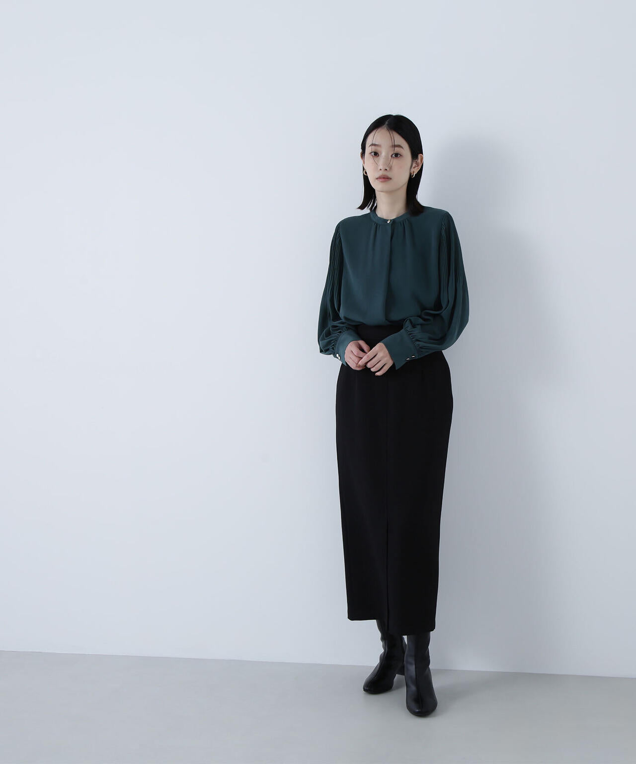 メタルポイント楊柳ブラウス