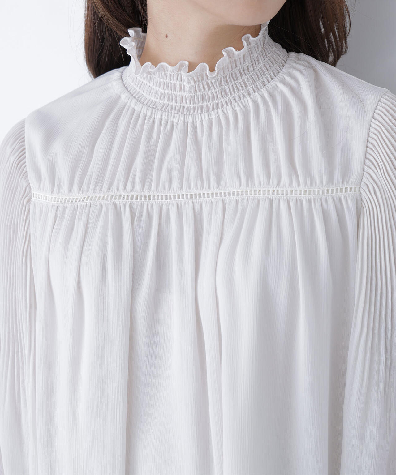 シャーリング楊柳ブラウス | NATURAL BEAUTY BASIC（ナチュラル