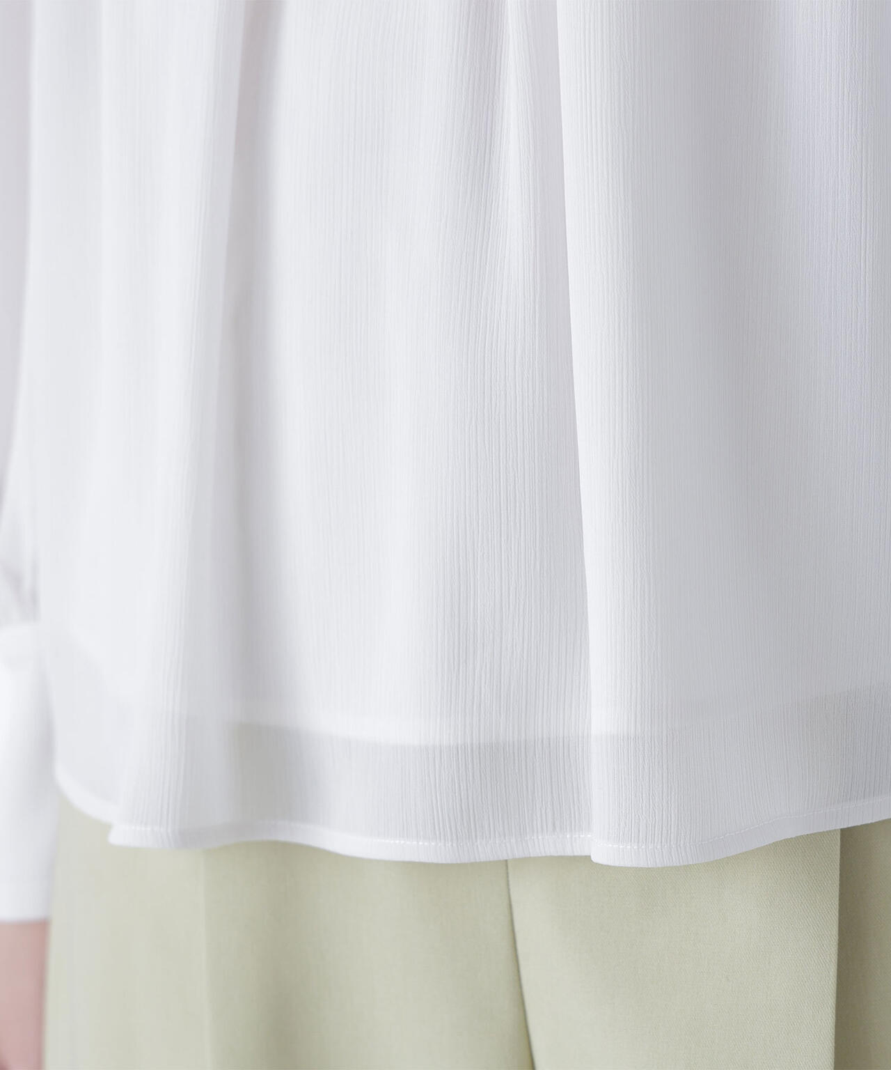 シャーリング楊柳ブラウス