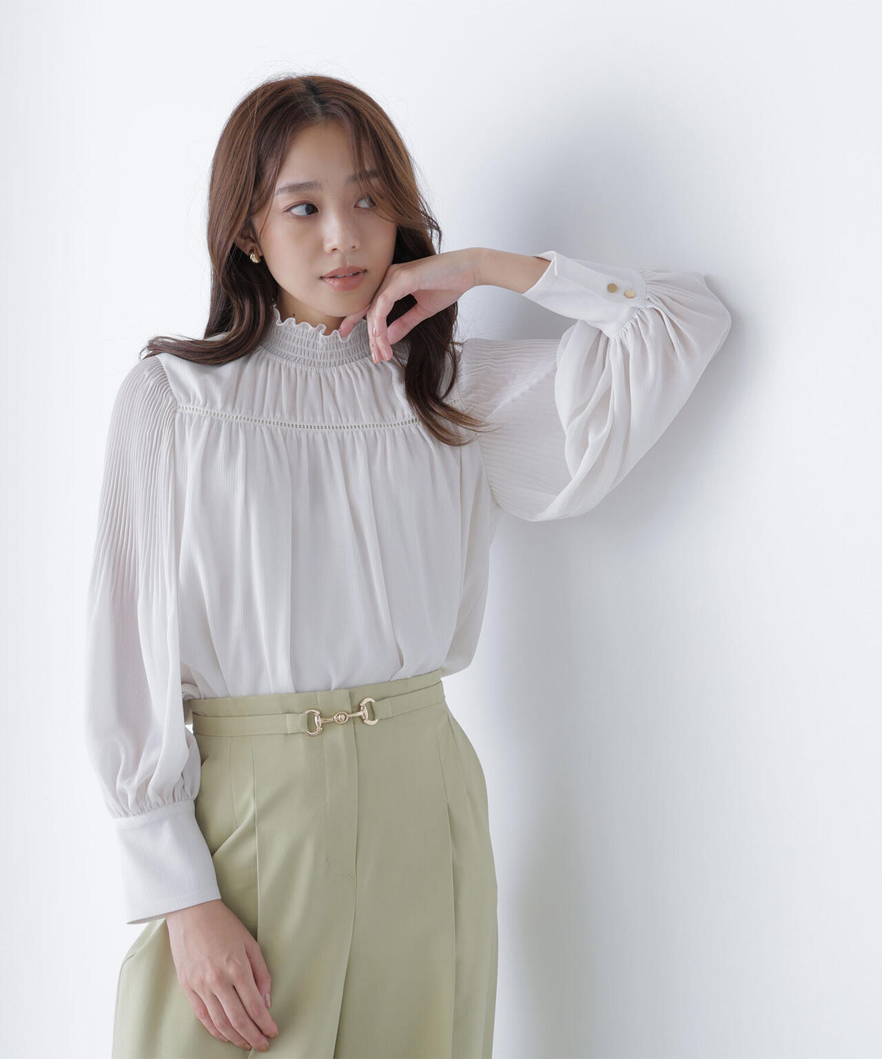 シャーリング楊柳ブラウス | NATURAL BEAUTY BASIC（ナチュラル