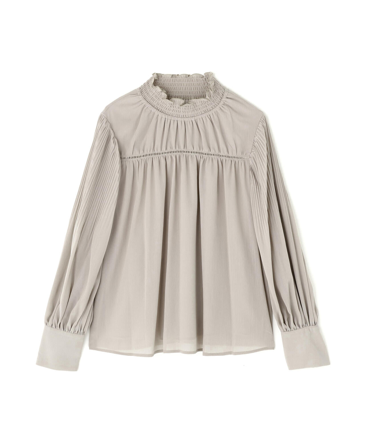 シャーリング楊柳ブラウス