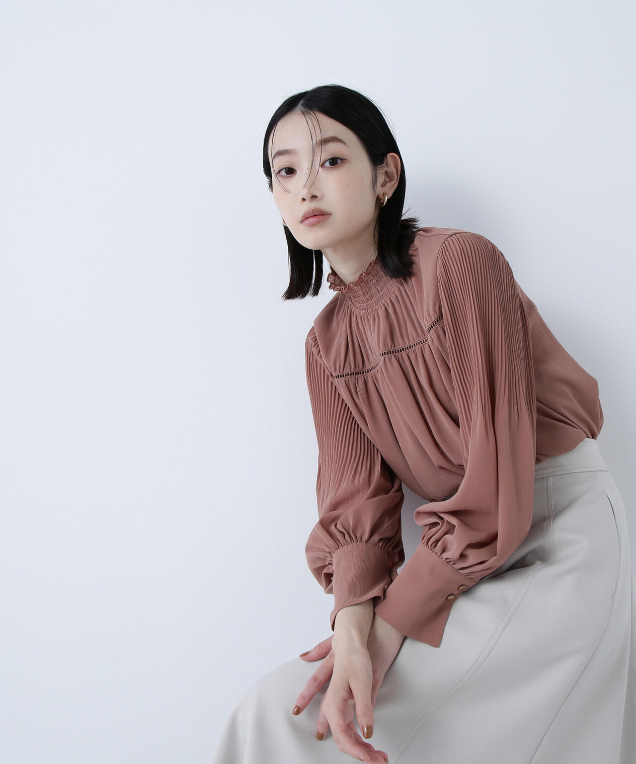 シャーリング楊柳ブラウス | NATURAL BEAUTY BASIC（ナチュラル