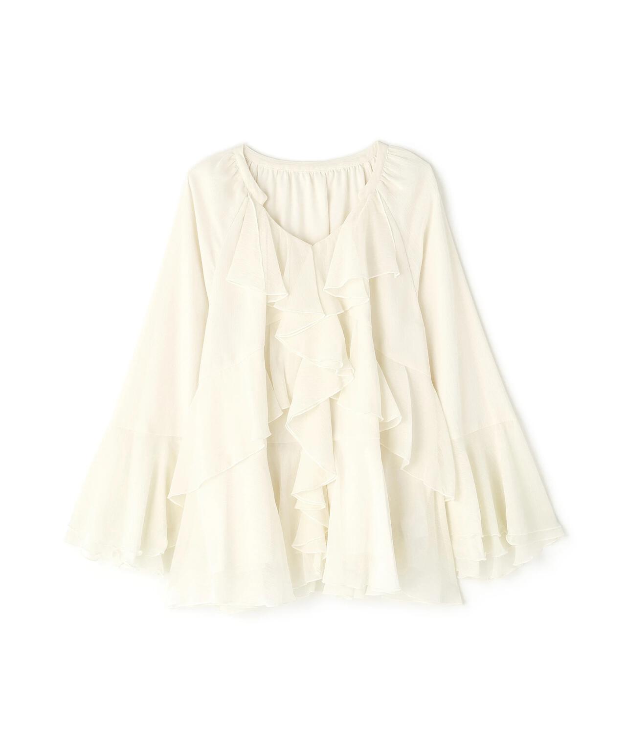 ラッフルフリルチュニックブラウス