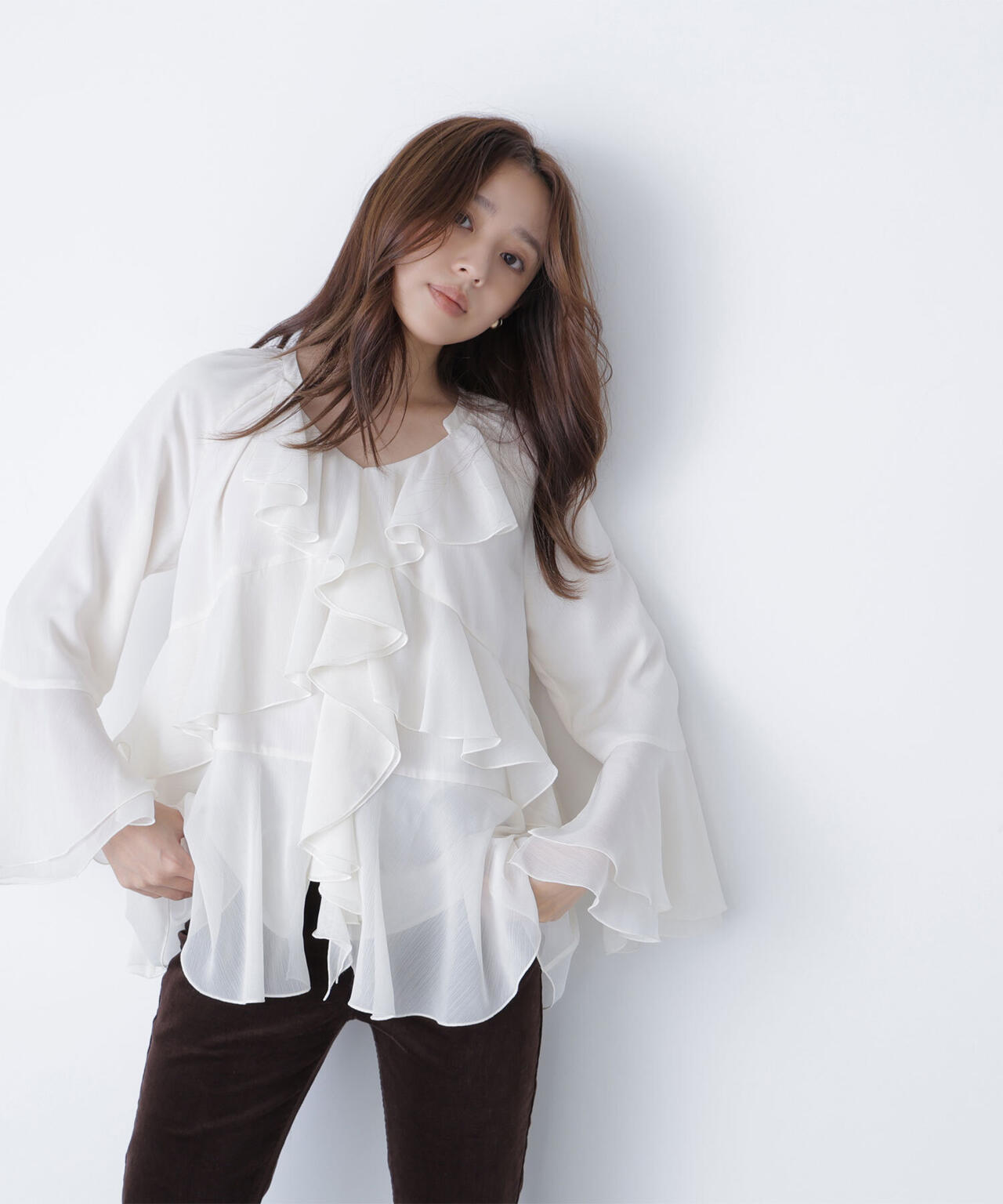 ラッフルフリルチュニックブラウス | NATURAL BEAUTY BASIC