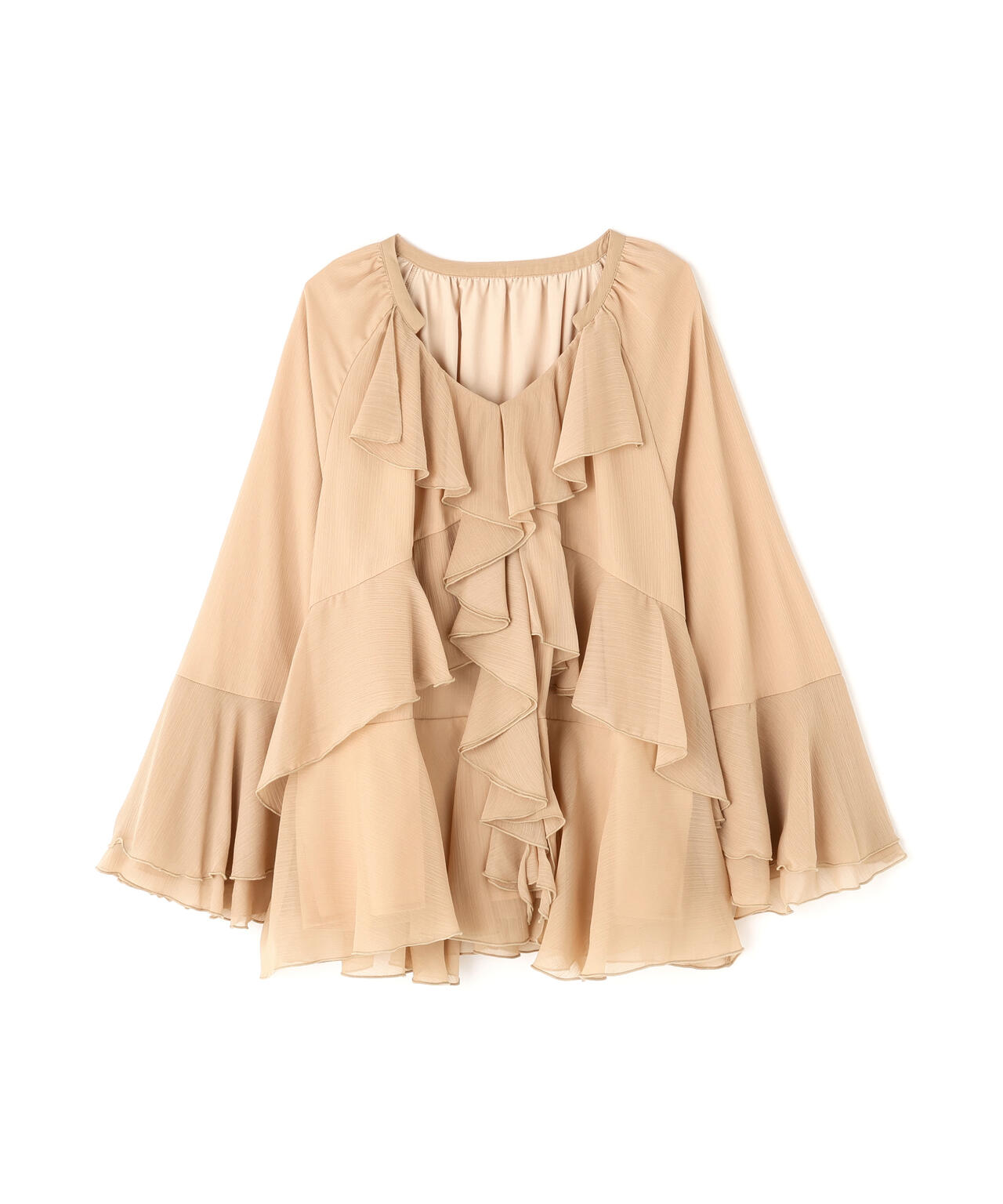 ラッフルフリルチュニックブラウス