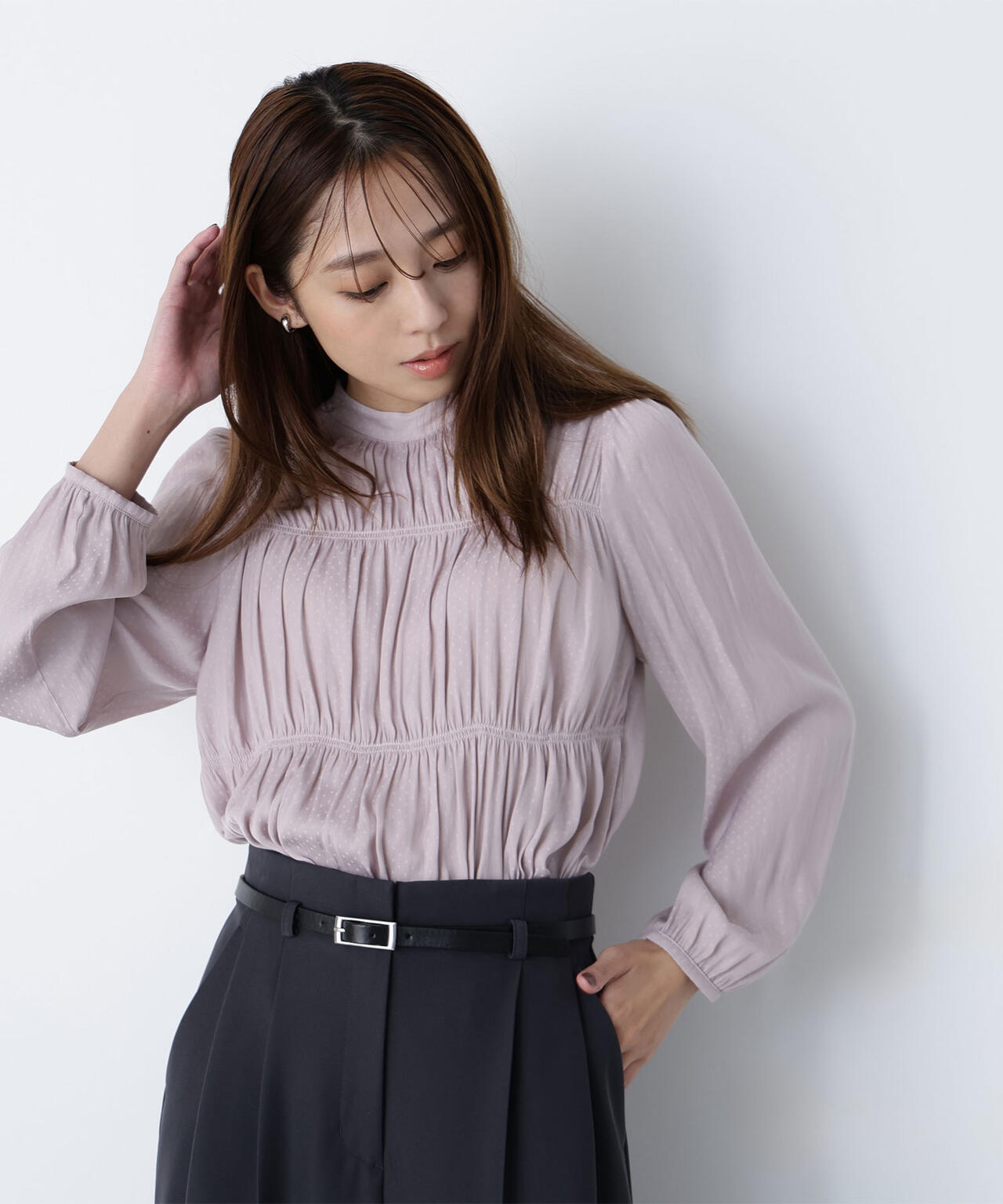 シャーリング デザイン ブラウス - (MIX) シャーリングデザインブラウス | NATURAL BEAUTY BASIC（ナチュラル