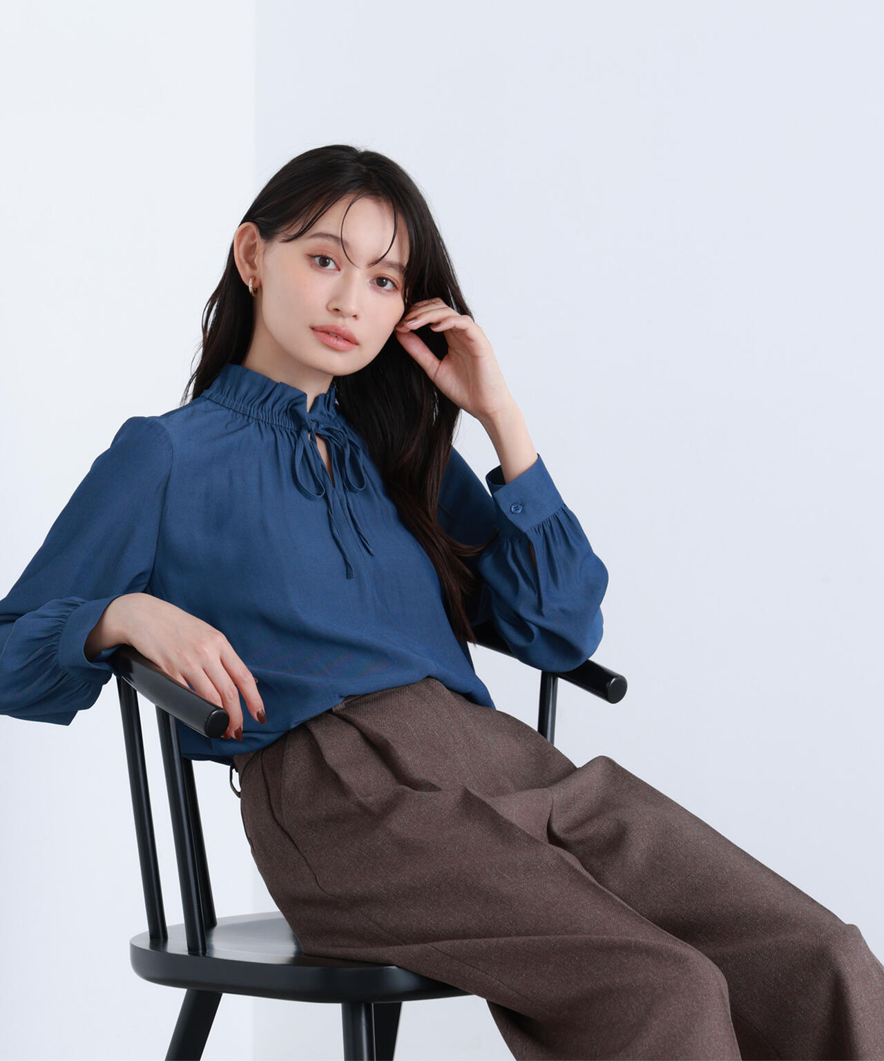 フリルネックリボンブラウス | NATURAL BEAUTY BASIC（ナチュラル