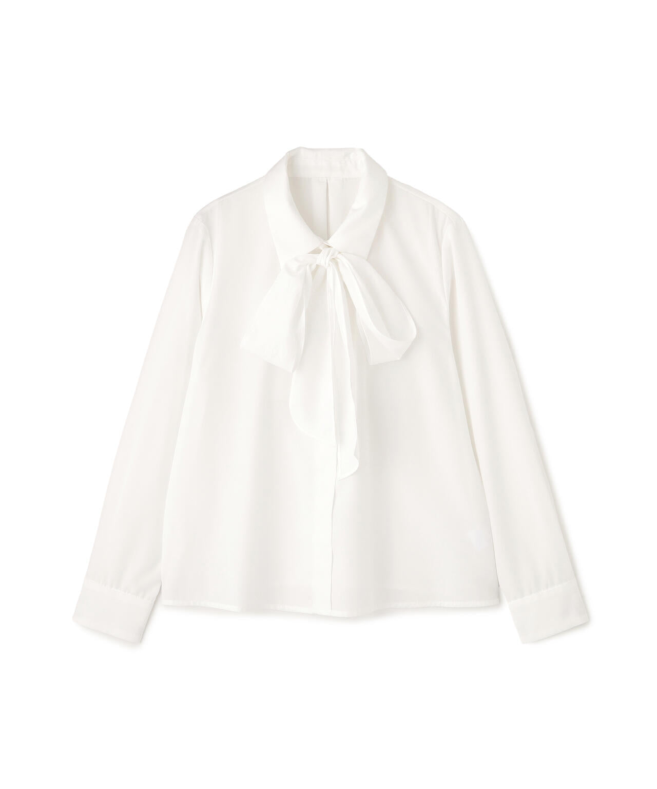 シャツカラーリボンブラウス