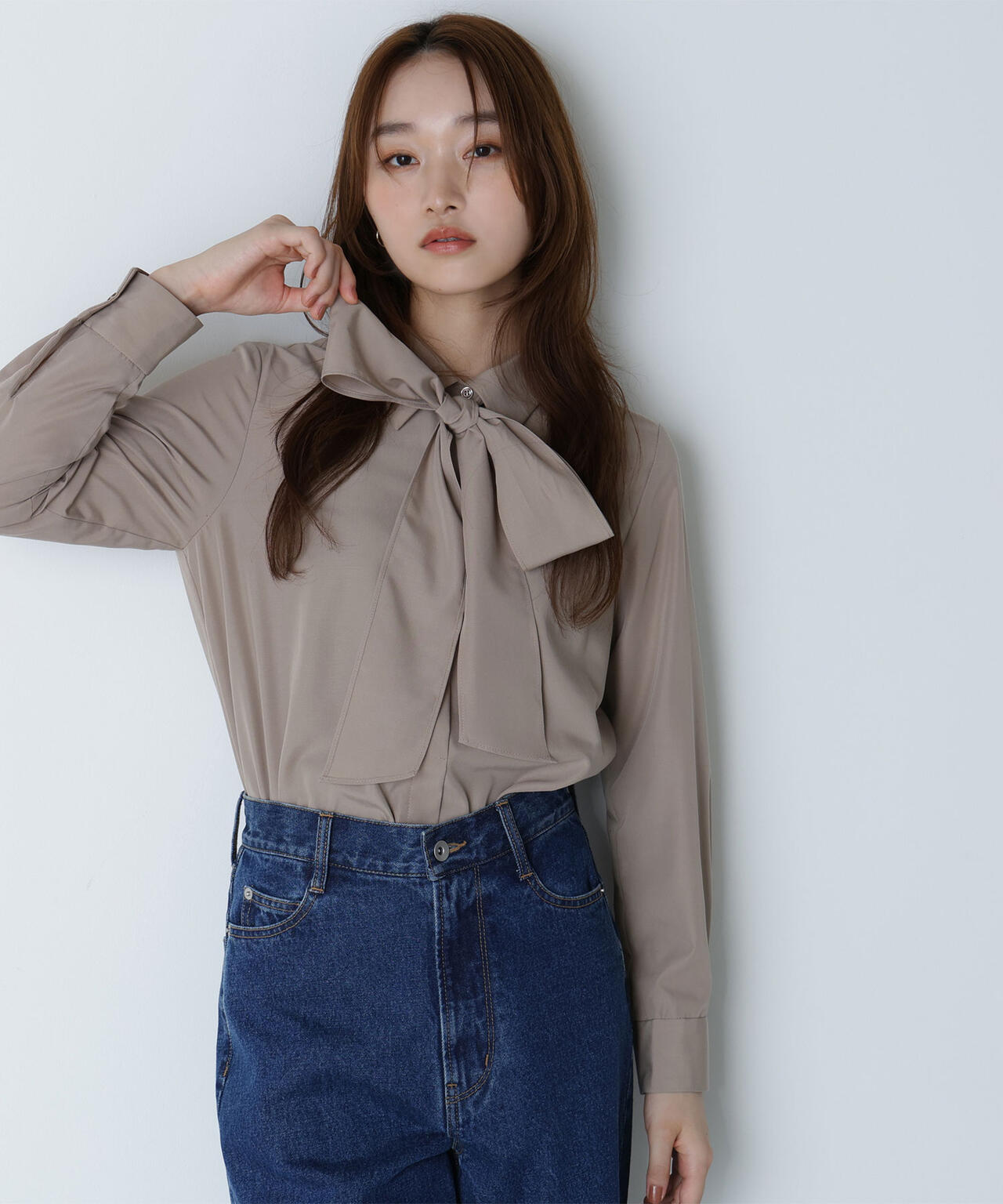 シャツカラーリボンブラウス | NATURAL BEAUTY BASIC（ナチュラル