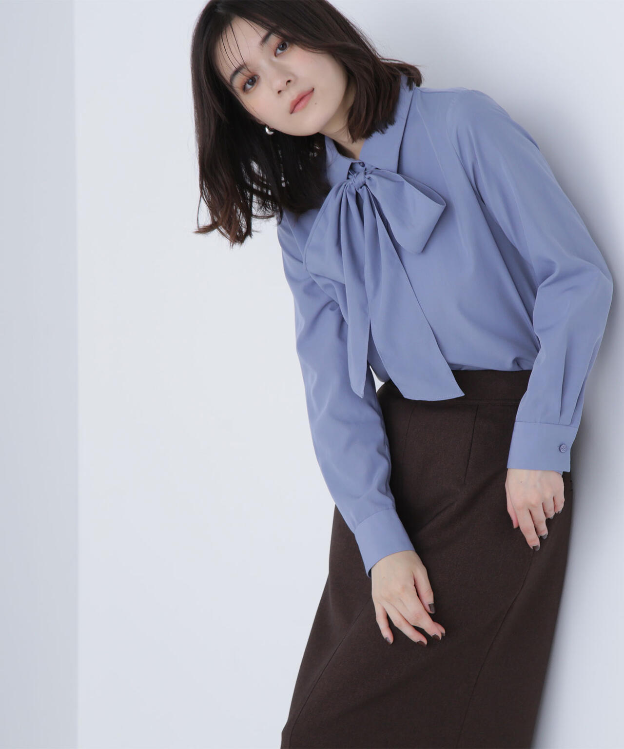 シャツカラーリボンブラウス | NATURAL BEAUTY BASIC（ナチュラル