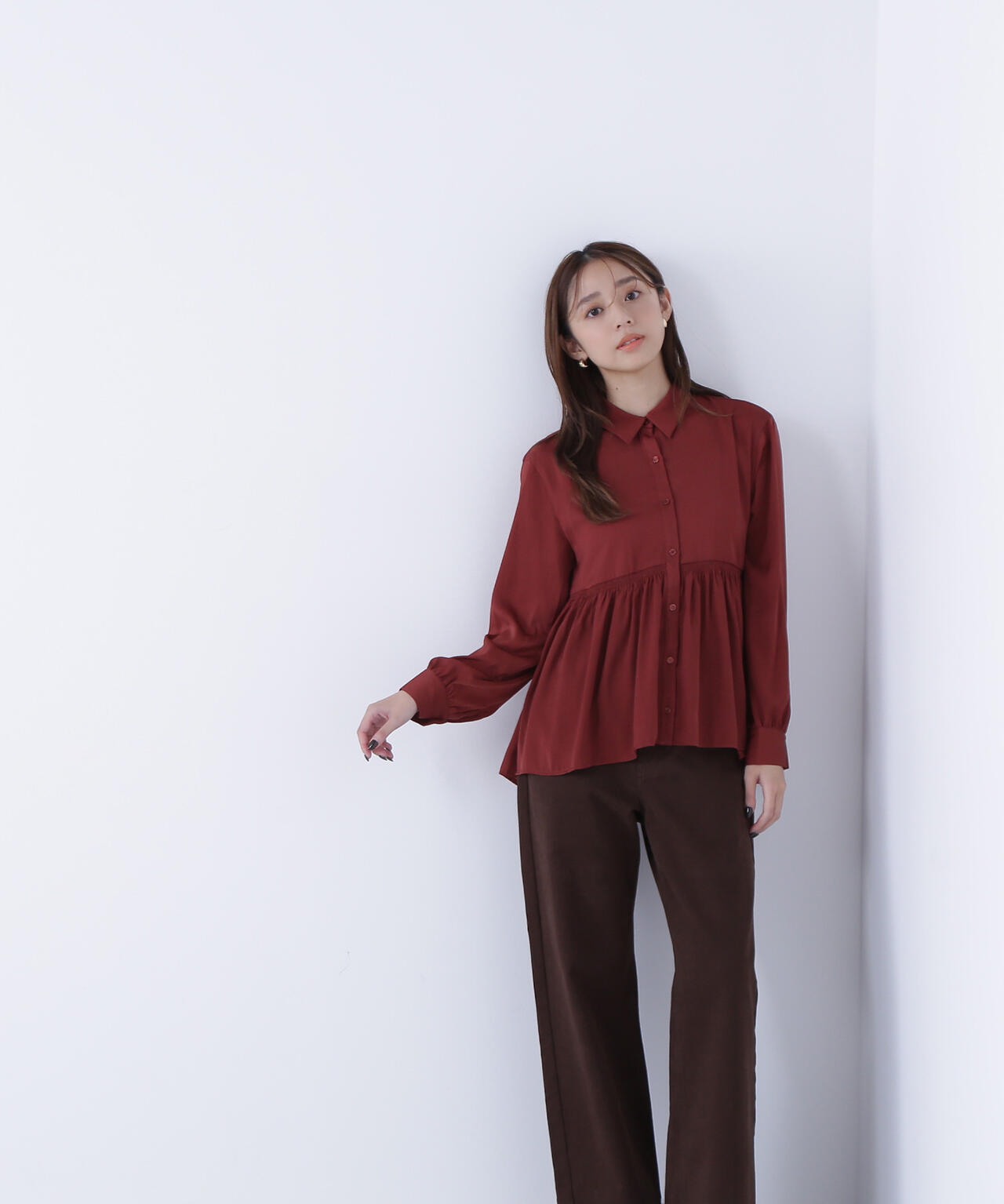 サテンペプラムブラウス | NATURAL BEAUTY BASIC（ナチュラル