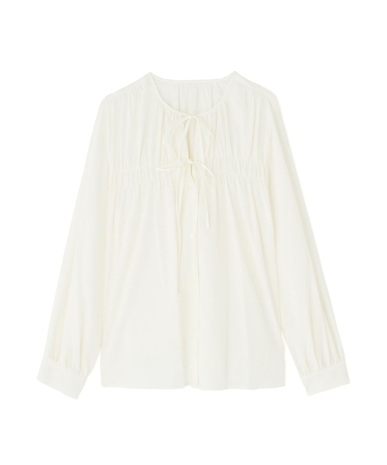 リボンギャザーブラウス