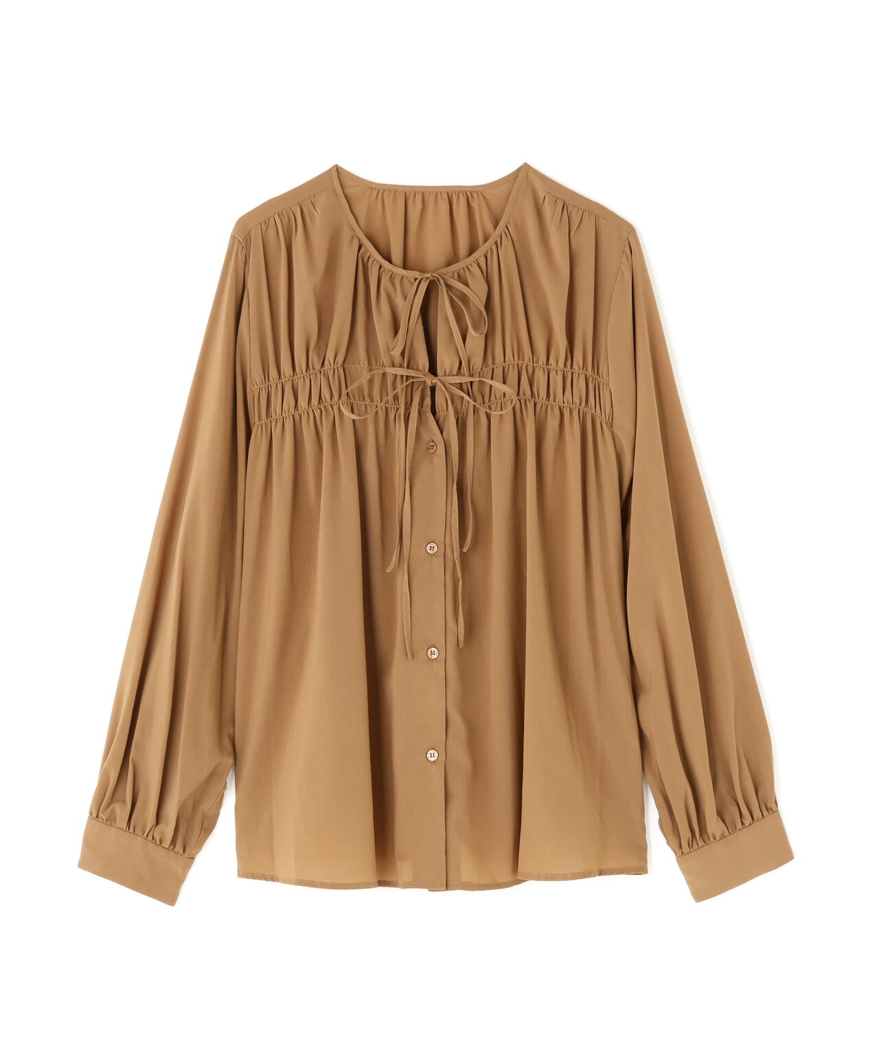 リボンギャザーブラウス