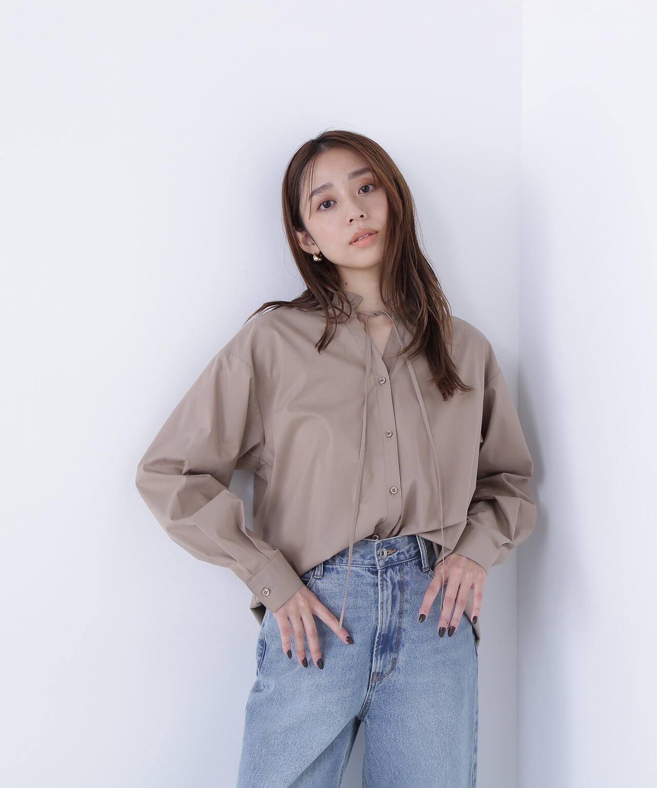 フリルネックスキッパーブラウス | NATURAL BEAUTY BASIC（ナチュラル