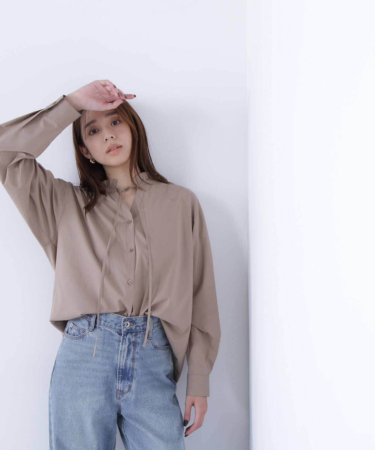 フリルネックスキッパーブラウス | NATURAL BEAUTY BASIC（ナチュラル