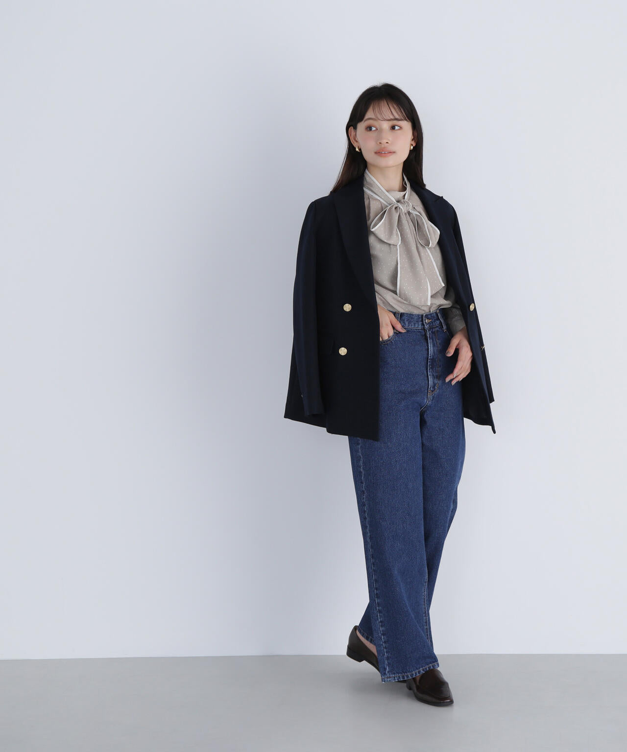 ドットバイカラーボウタイブラウス＊ | NATURAL BEAUTY BASIC
