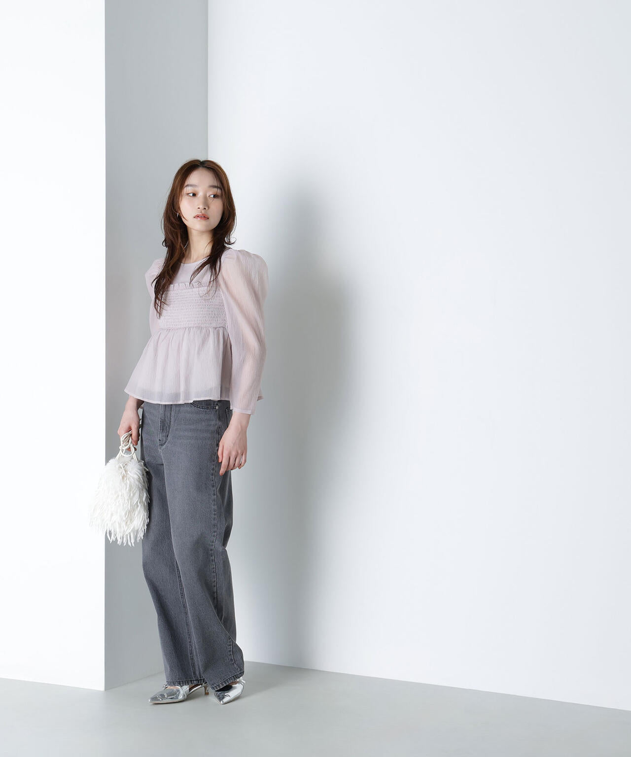 ペプラムシャーリングブラウス | NATURAL BEAUTY BASIC（ナチュラル