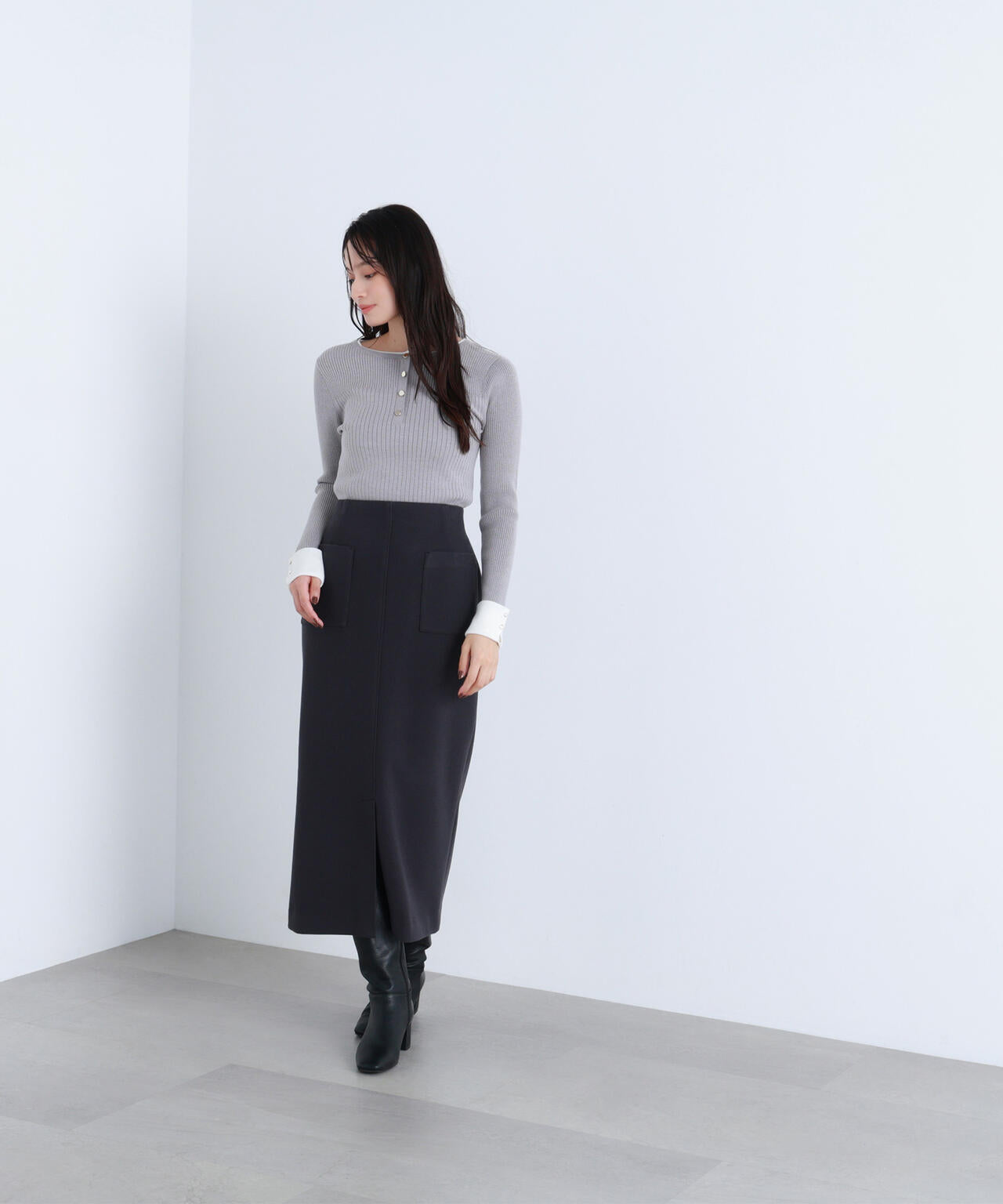 圧縮ジャージーシリーズ ナロースカート