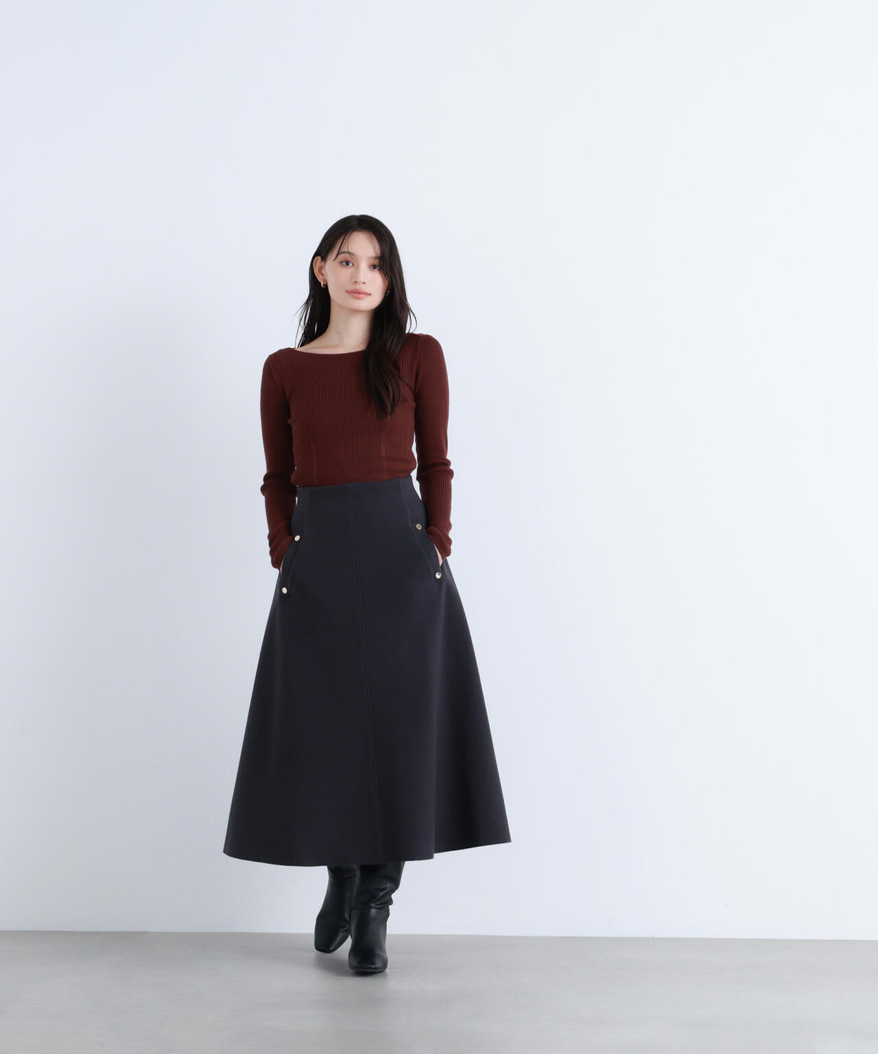 【Oggi掲載】圧縮ジャージーシリーズ フレアスカート