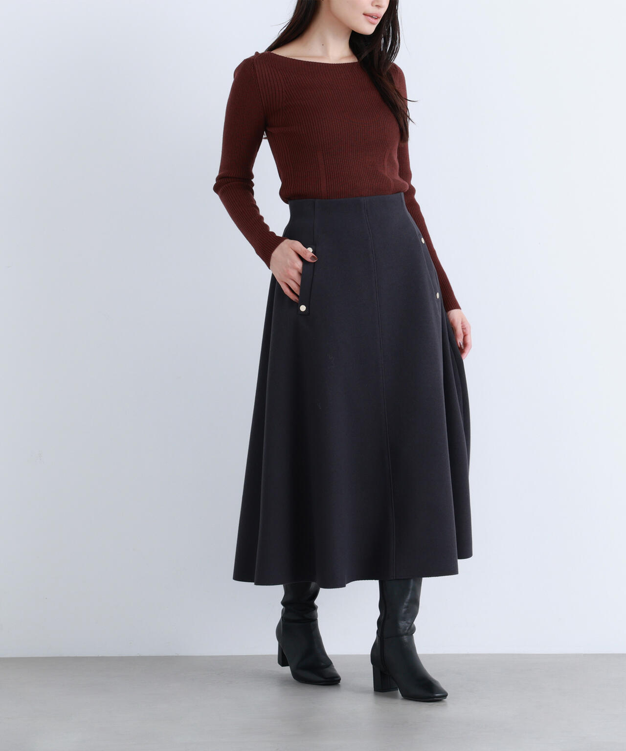 【Oggi掲載】圧縮ジャージーシリーズ フレアスカート