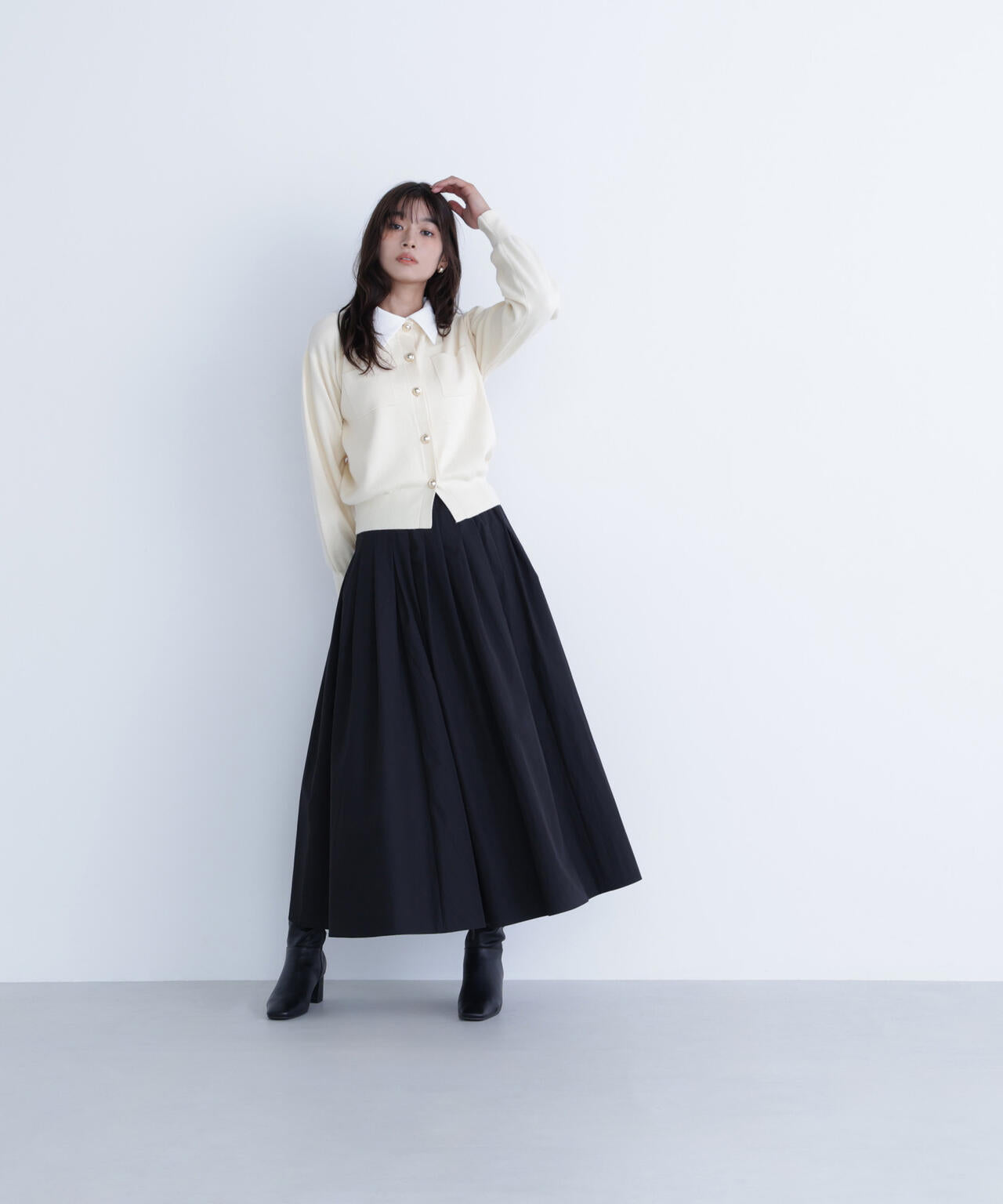 ナチュラルビューティーベーシック（NATURAL BEAUTY BASIC）/タフタボリュームスカート Oggi掲載】タフタボリュームスカート | NATURAL BEAUTY BASIC