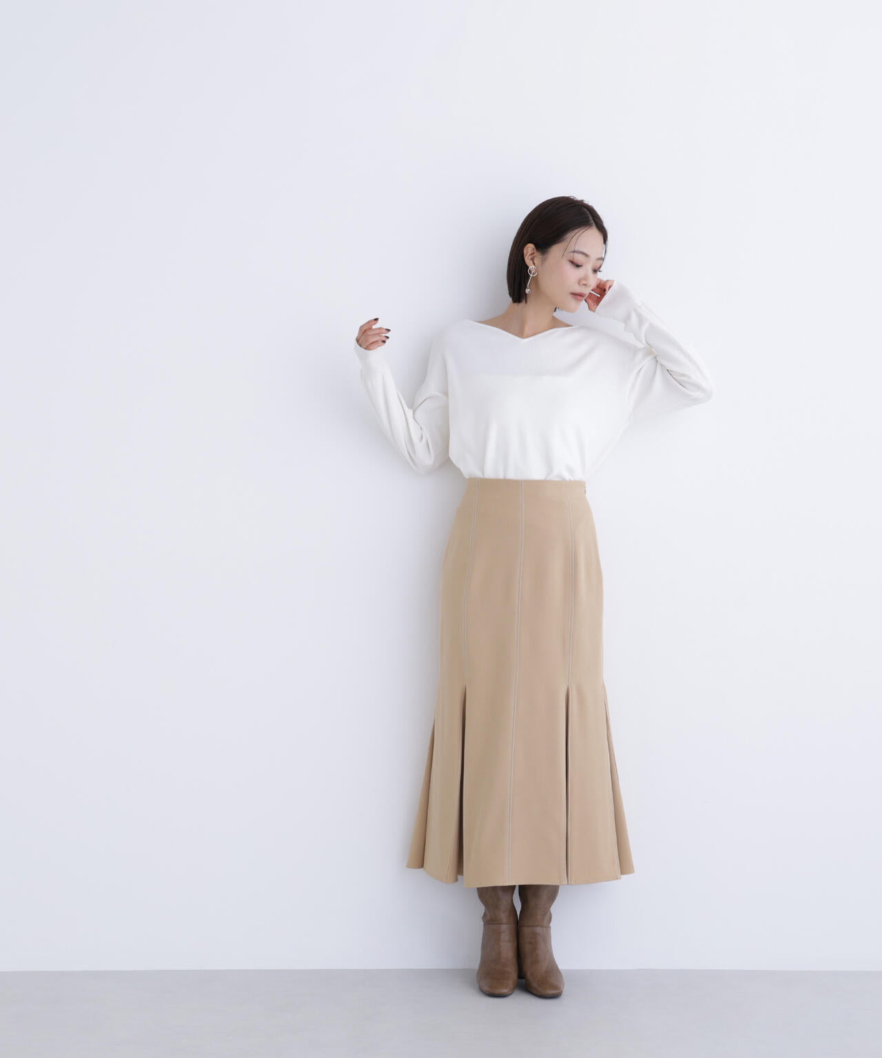 ステッチタックマーメイドスカート