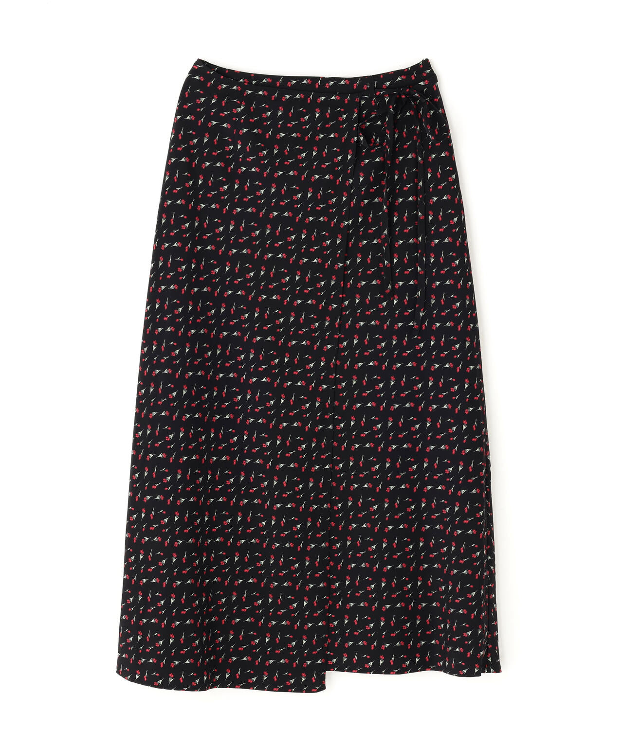 フラワープリントラップスカート