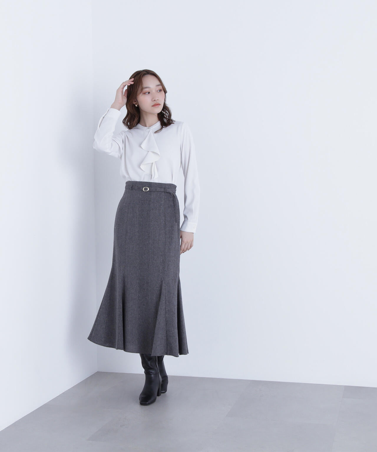 ツイーディーベルテッドマーメイドスカート