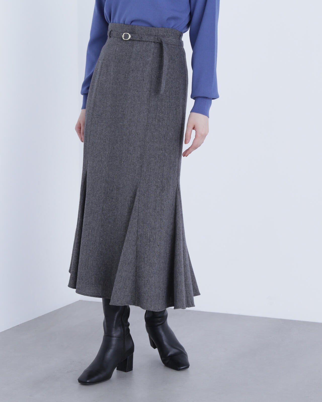 ツイーディーベルテッドマーメイドスカート