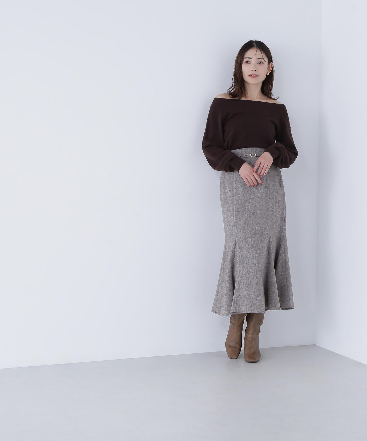 ツイーディーベルテッドマーメイドスカート | NATURAL BEAUTY BASIC