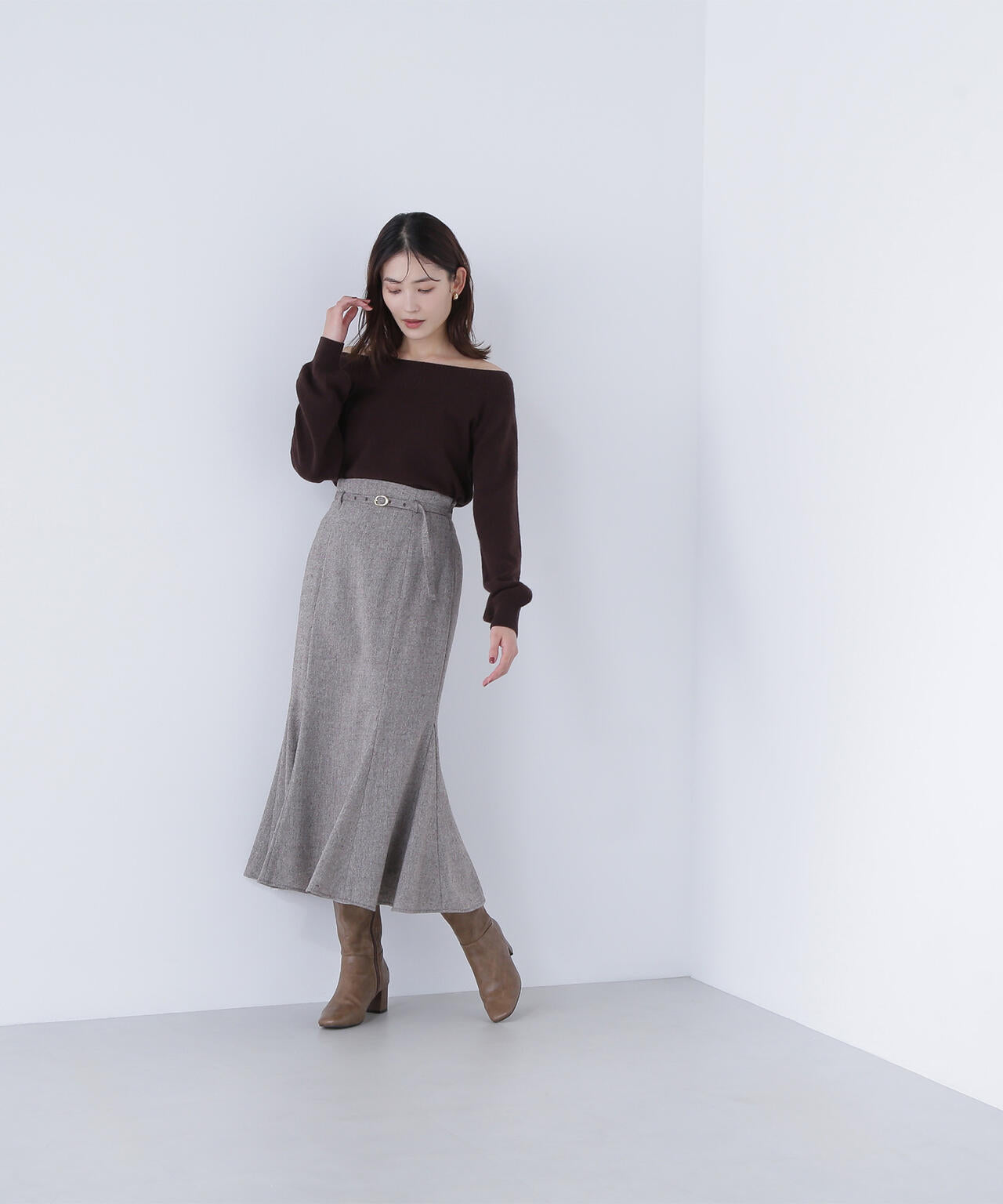 ツイーディーベルテッドマーメイドスカート | NATURAL BEAUTY BASIC