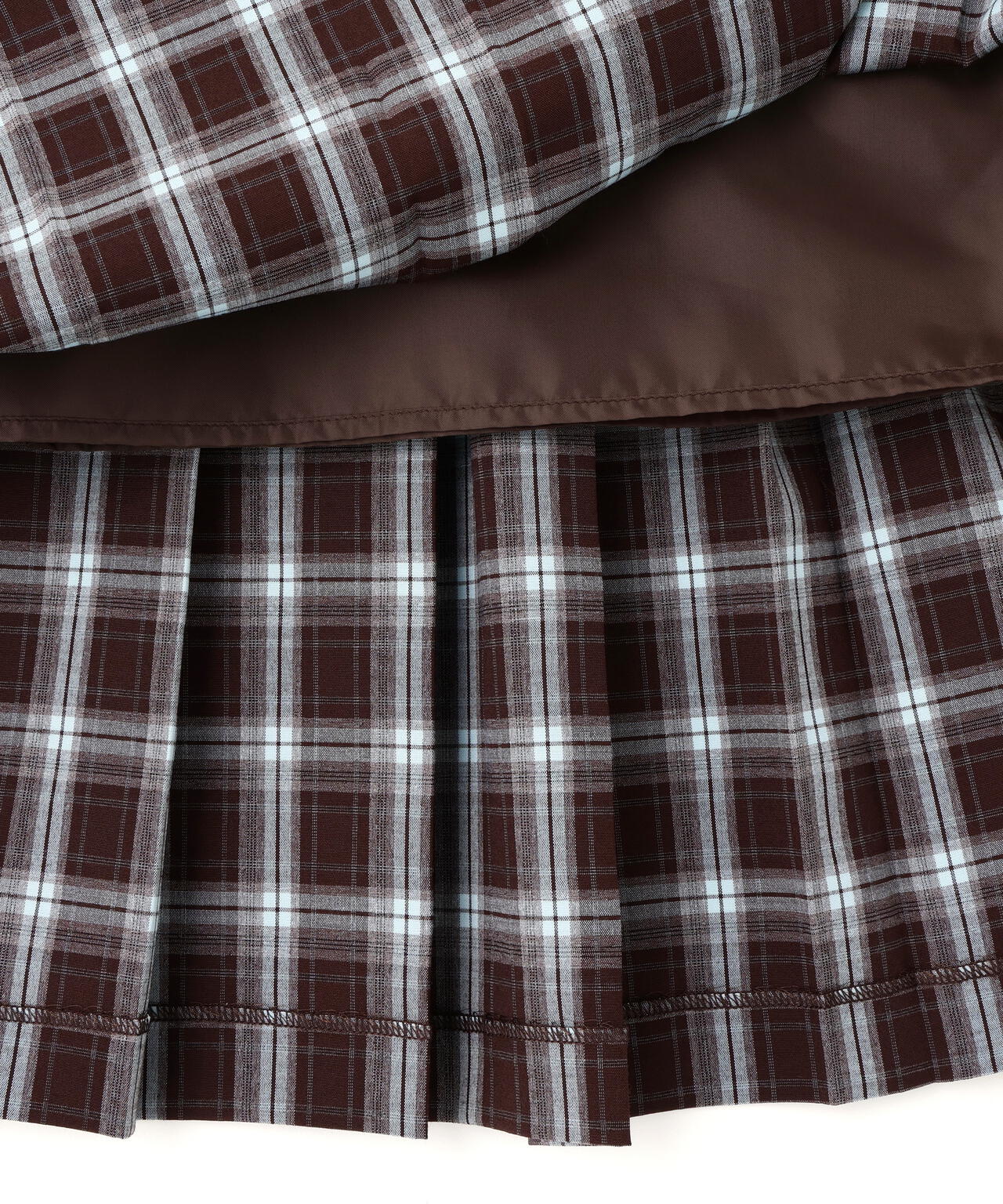 ベルテッドチェックプリーツスカート