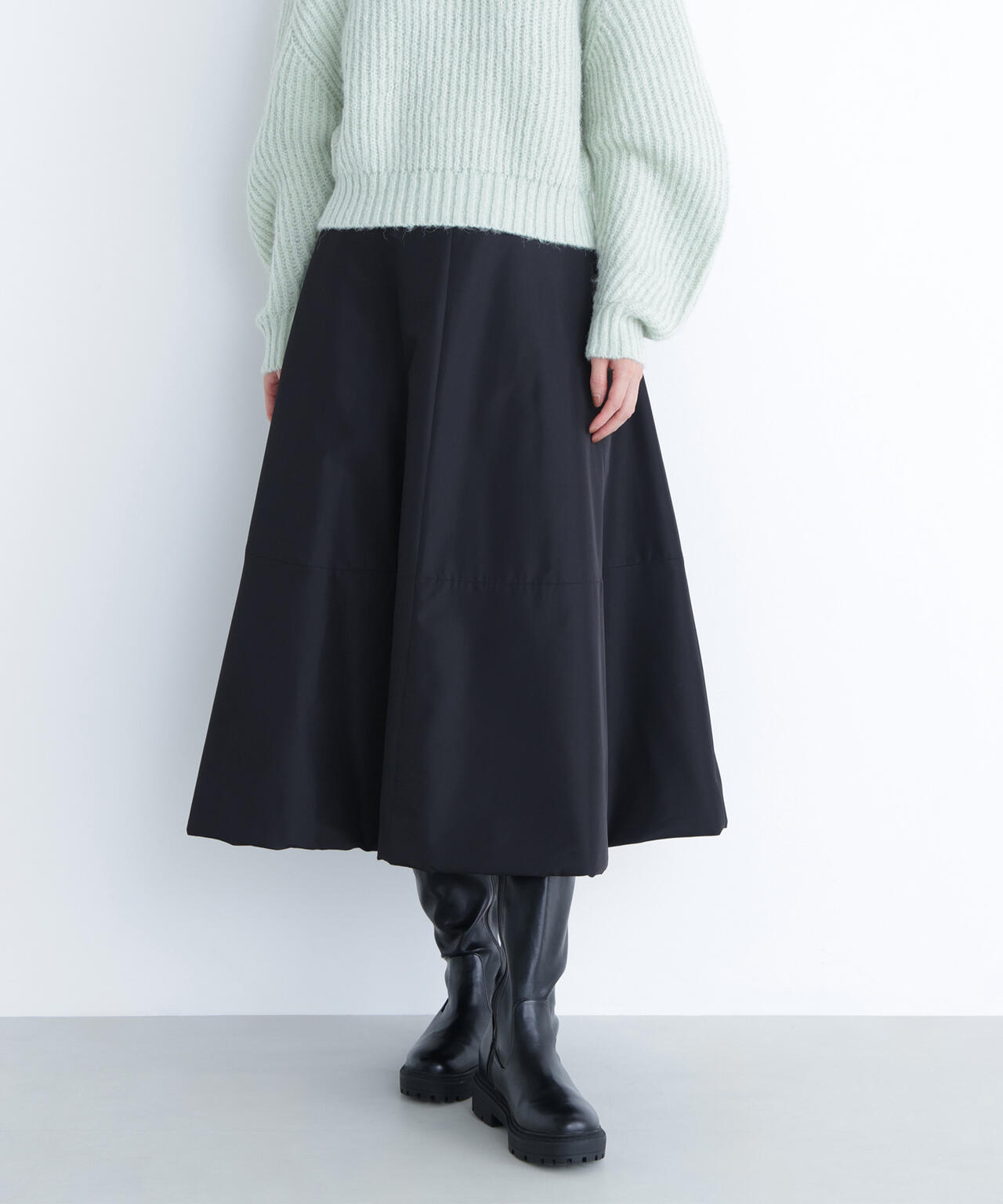 ナチュラルビューティーベーシック（NATURAL BEAUTY BASIC）/中綿フレアスカート BLANC】中綿フレアスカート | NATURAL BEAUTY BASIC（ナチュラル