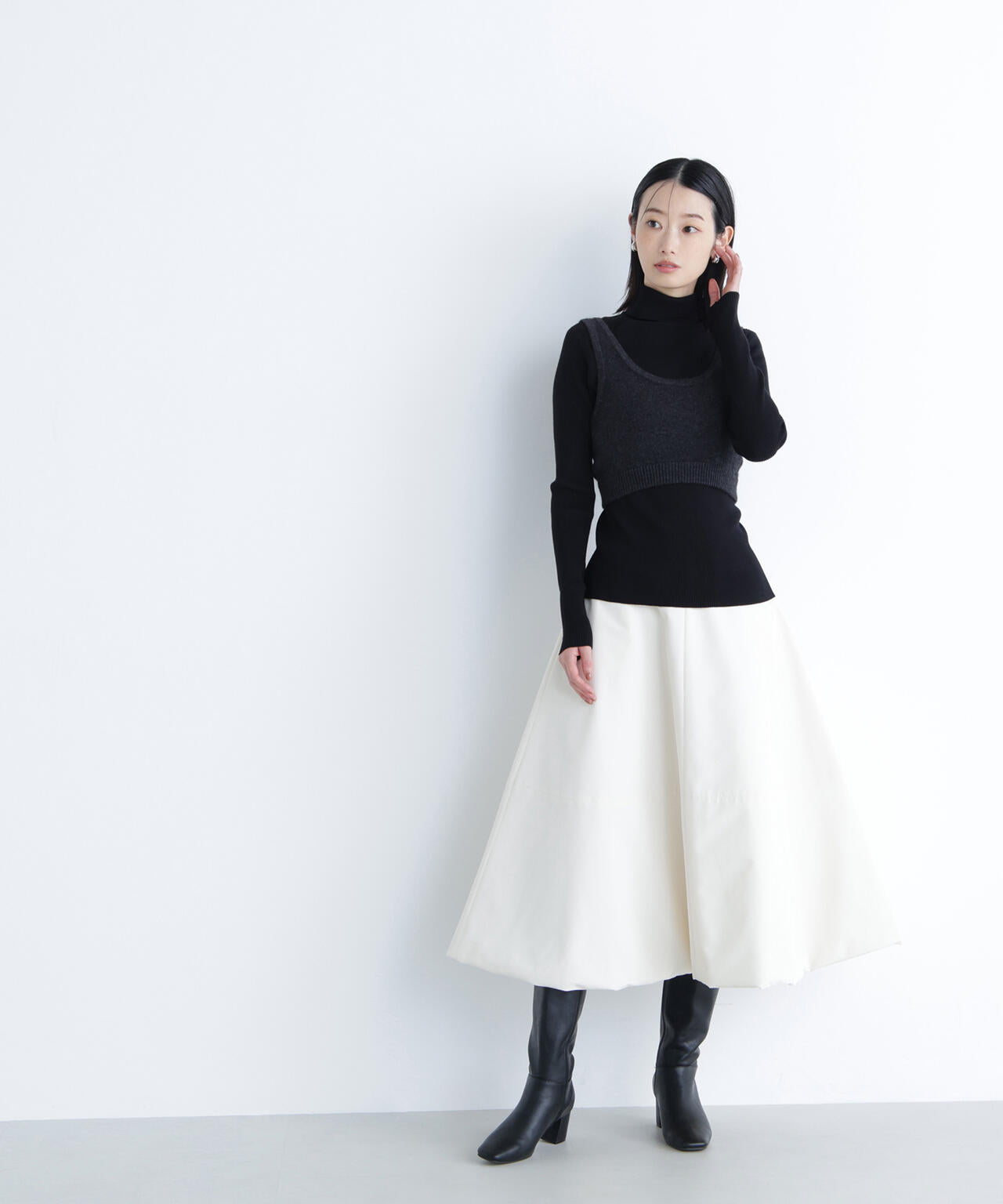 BLANC】中綿フレアスカート | NATURAL BEAUTY BASIC（ナチュラル