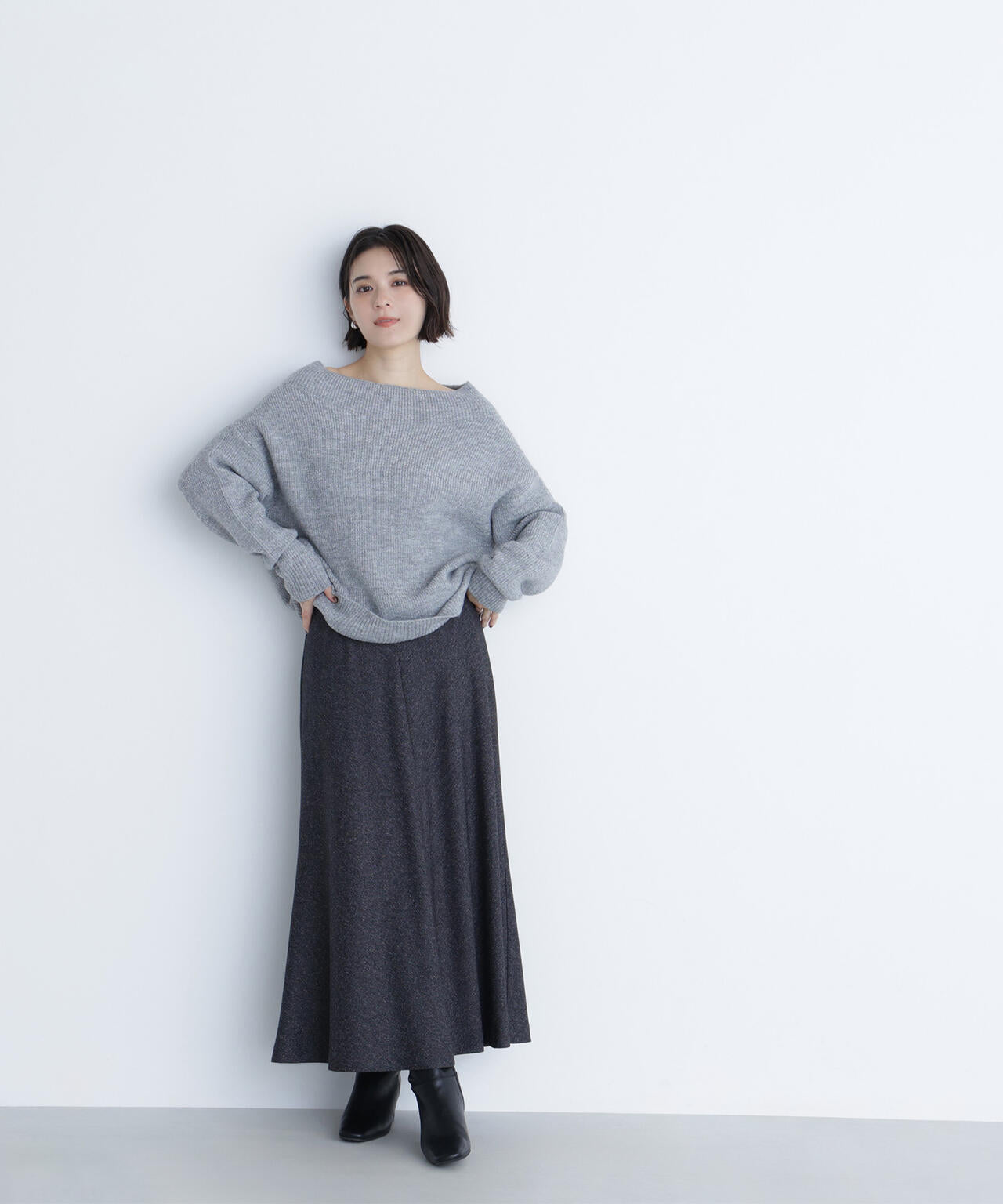 ネップツイードナロースカート