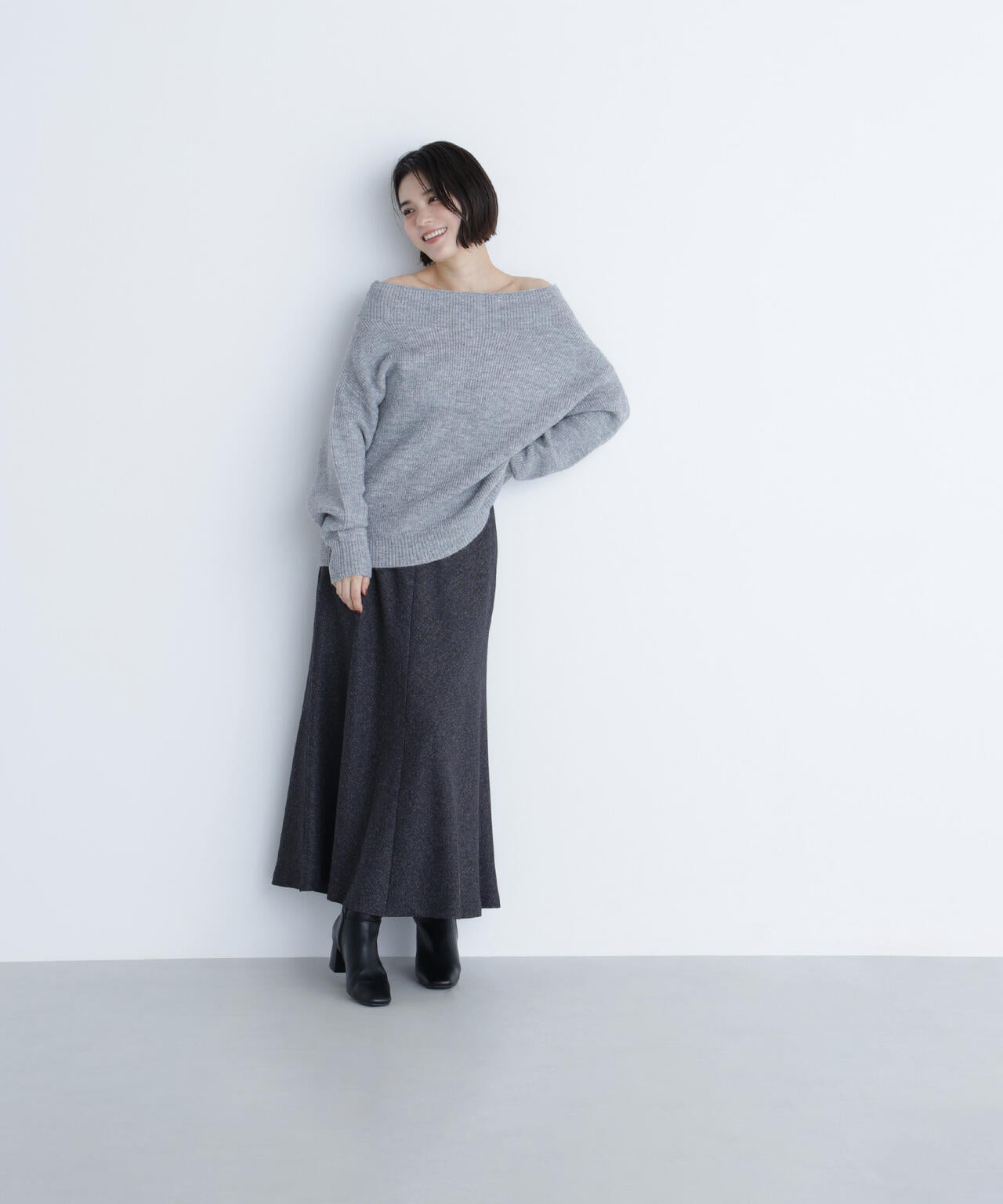 ネップツイードナロースカート