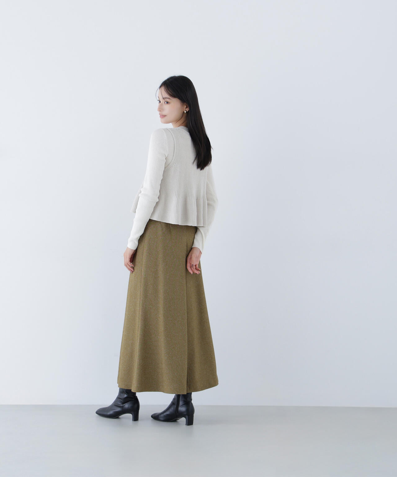 ネップツイードナロースカート