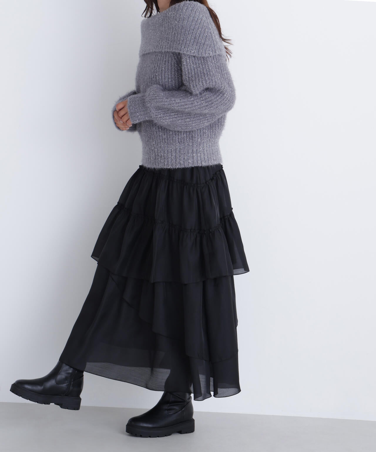 SHE Tokyo Juliet black ティアードスカート 黒 34 SHE Tokyo Juliet black ティアードスカート 黒 34