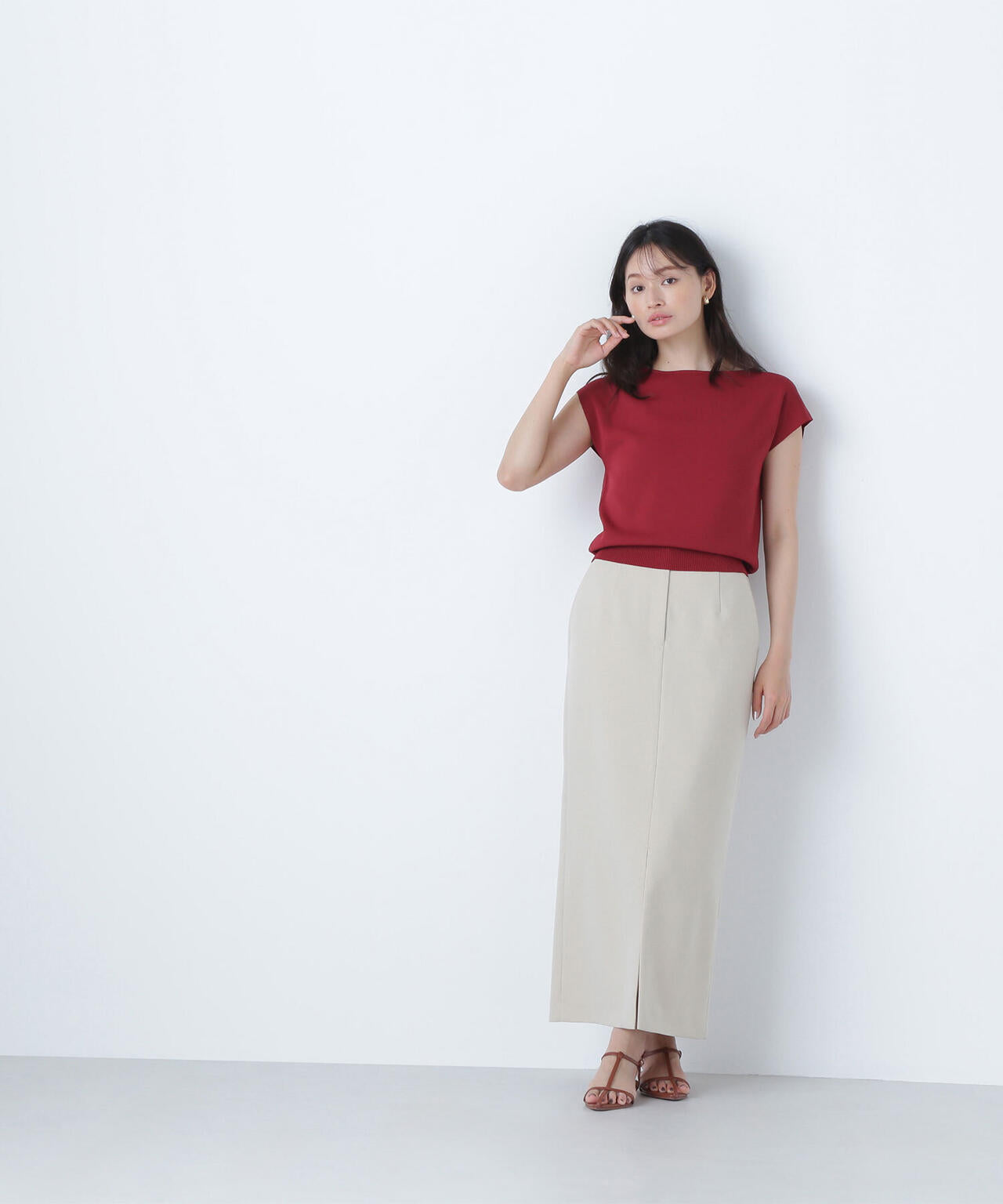 新品 NATURAL BEAUTY BASIC ロゼットリーフジャガードスカート NATURAL BEAUTY BASIC（ナチュラルビューティーベーシック）の