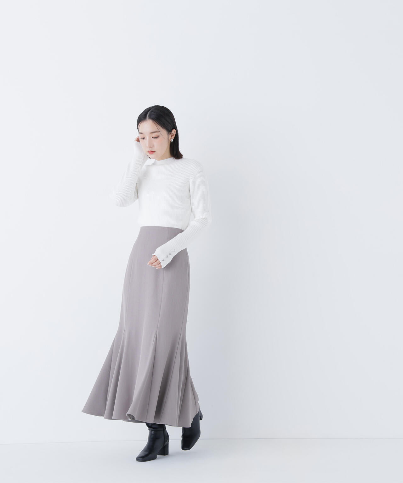 ヘム切替マーメイドスカート