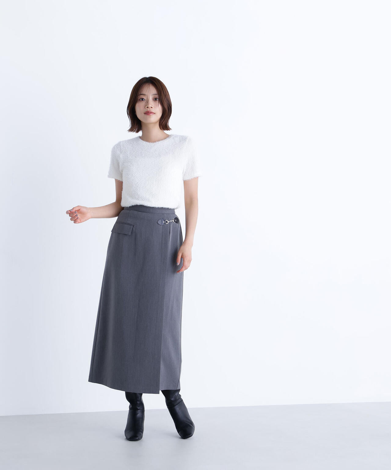 ビットディテールナロースカート | NATURAL BEAUTY BASIC(ナチュラル ビットディテールナロースカート | NATURAL BEAUTY BASIC(ナチュラル