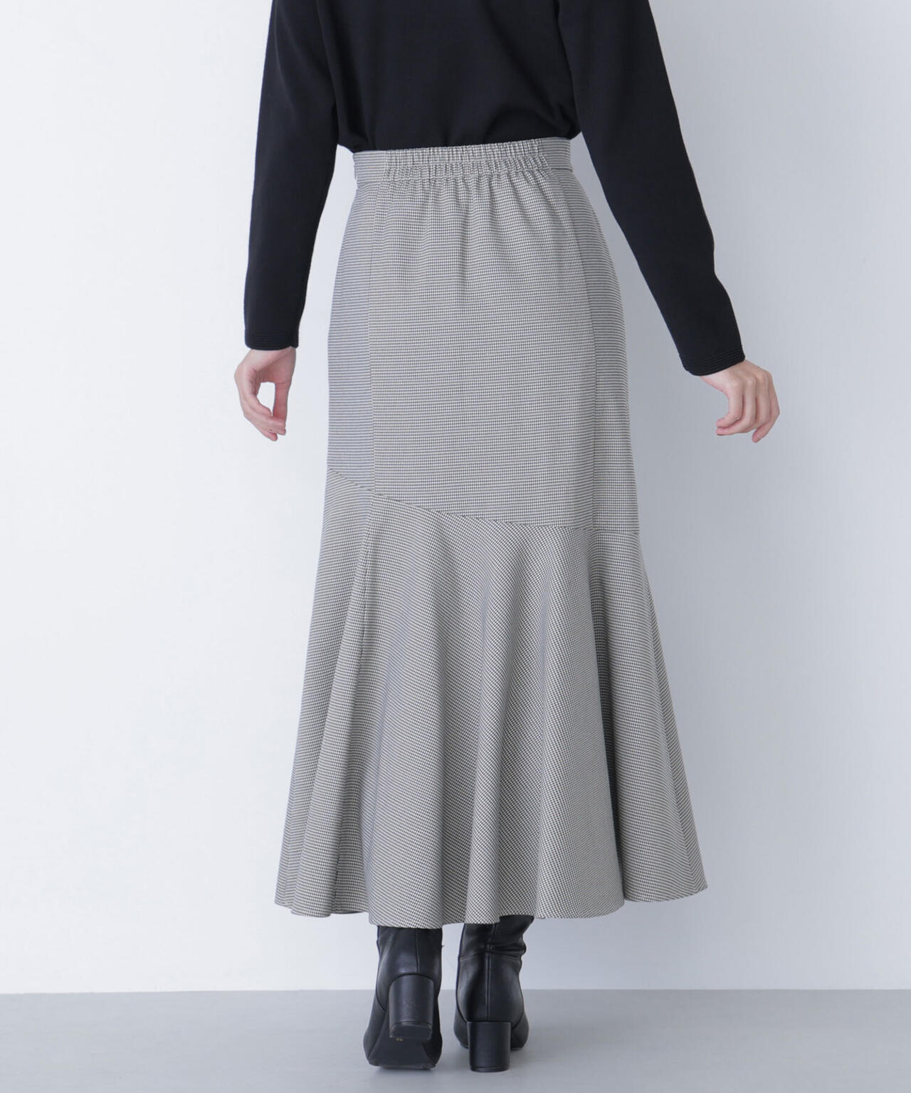 【横浜ジョイナス・mix.tokyo 限定カラー：チャコール系２】アシメチェックマーメイドスカート