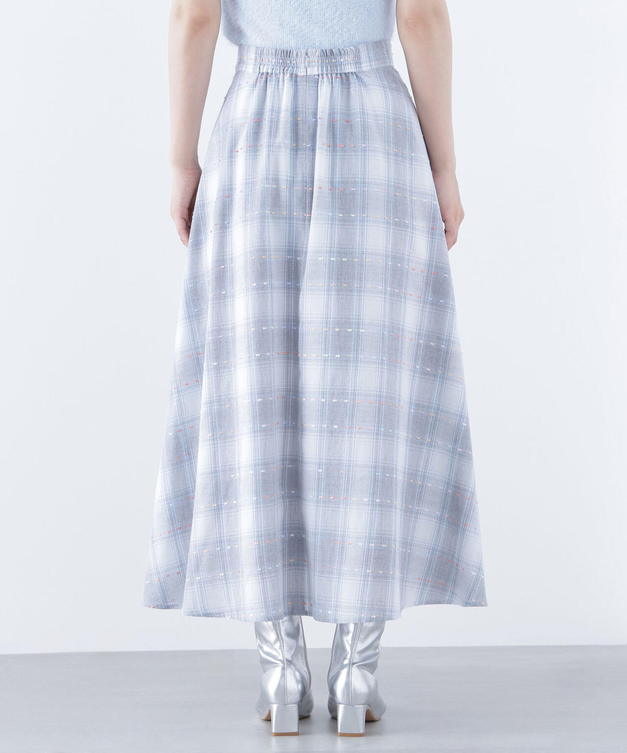 カラーヤーンチェックスカート